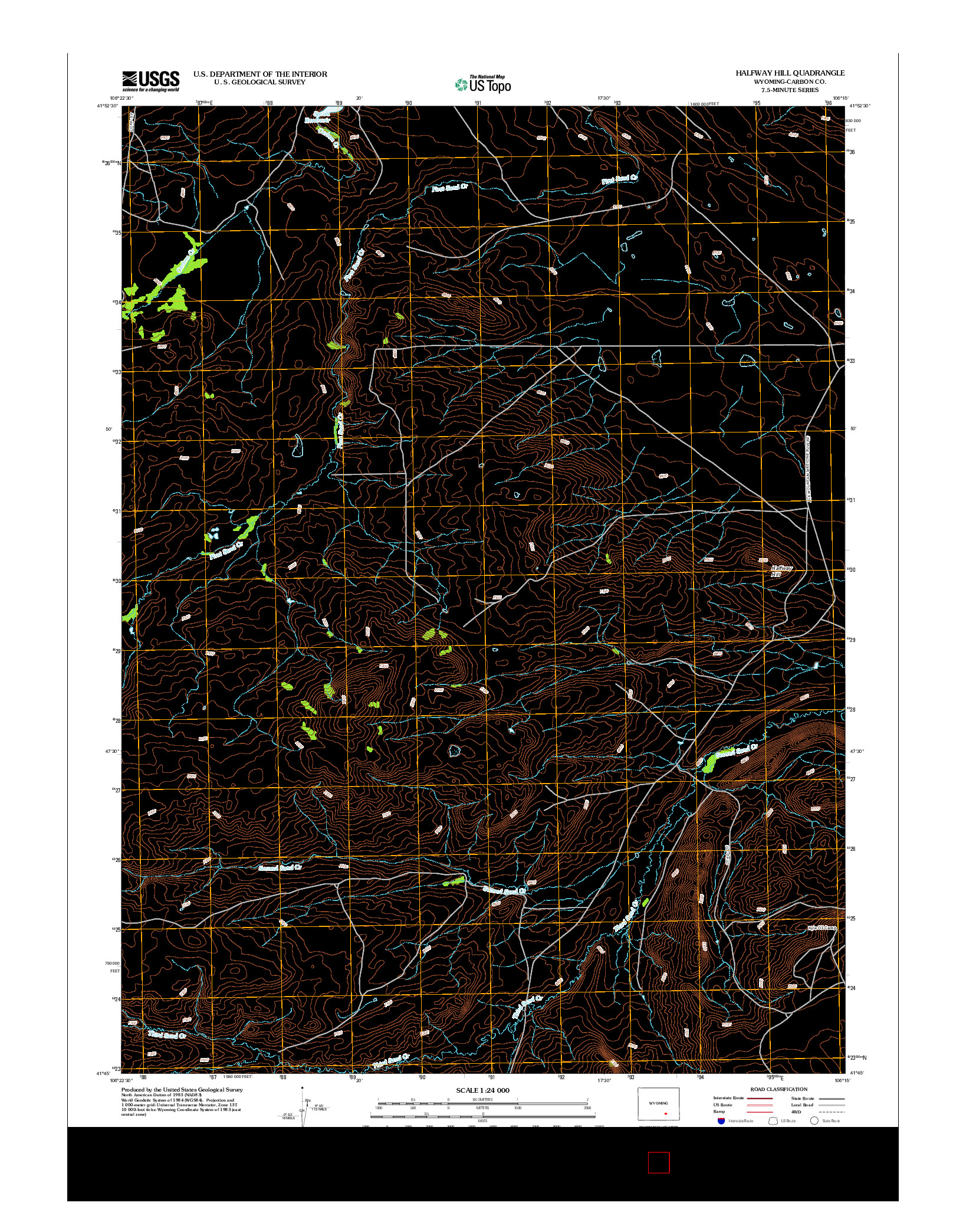 USGS US TOPO 7.5-MINUTE MAP FOR HALFWAY HILL, WY 2012