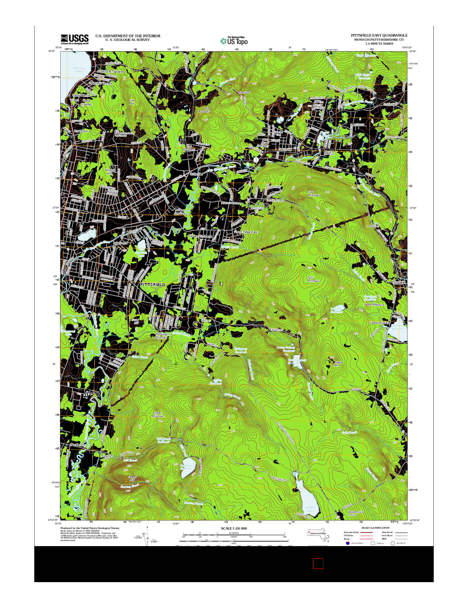 USGS US TOPO 7.5-MINUTE MAP FOR PITTSFIELD EAST, MA 2012