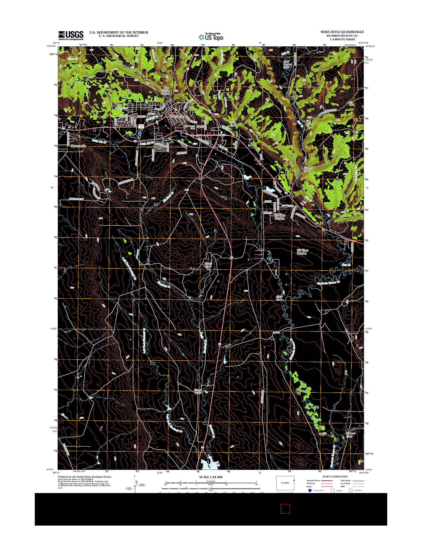 USGS US TOPO 7.5-MINUTE MAP FOR NEWCASTLE, WY 2012