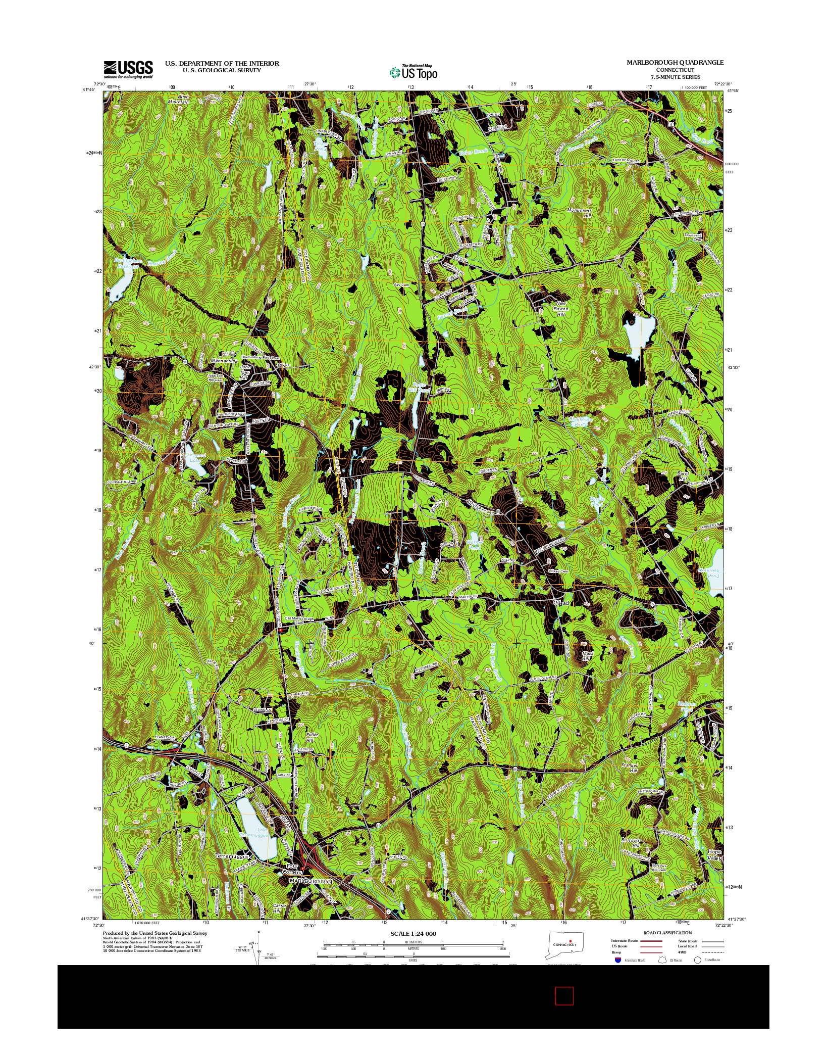 USGS US TOPO 7.5-MINUTE MAP FOR MARLBOROUGH, CT 2012