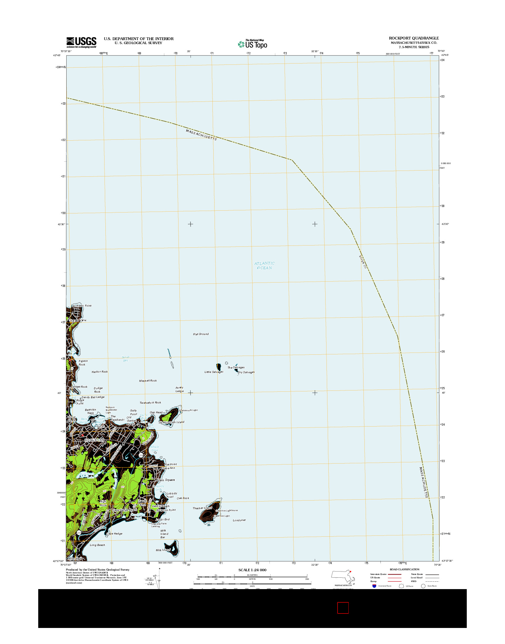 USGS US TOPO 7.5-MINUTE MAP FOR ROCKPORT, MA 2012