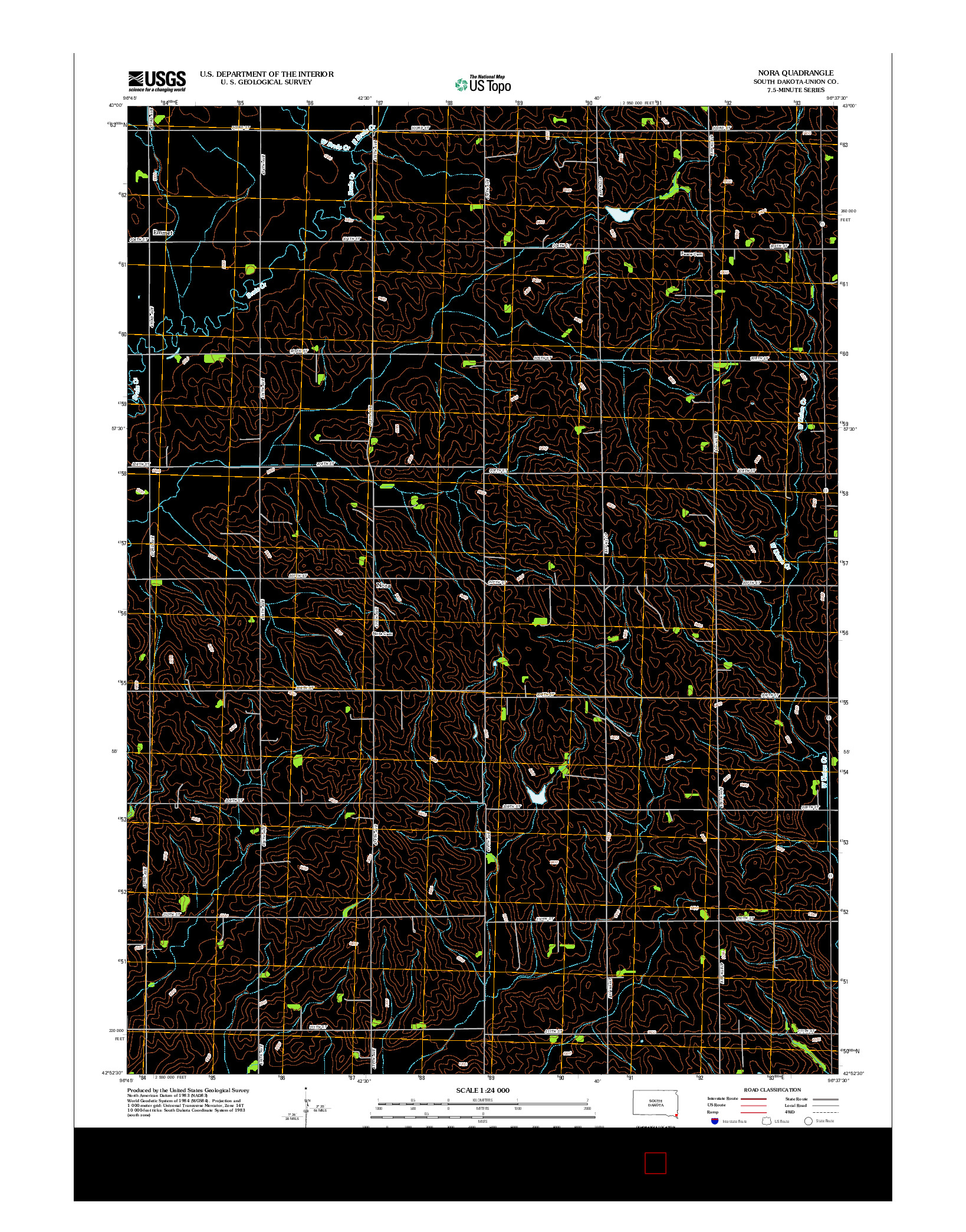 USGS US TOPO 7.5-MINUTE MAP FOR NORA, SD 2012