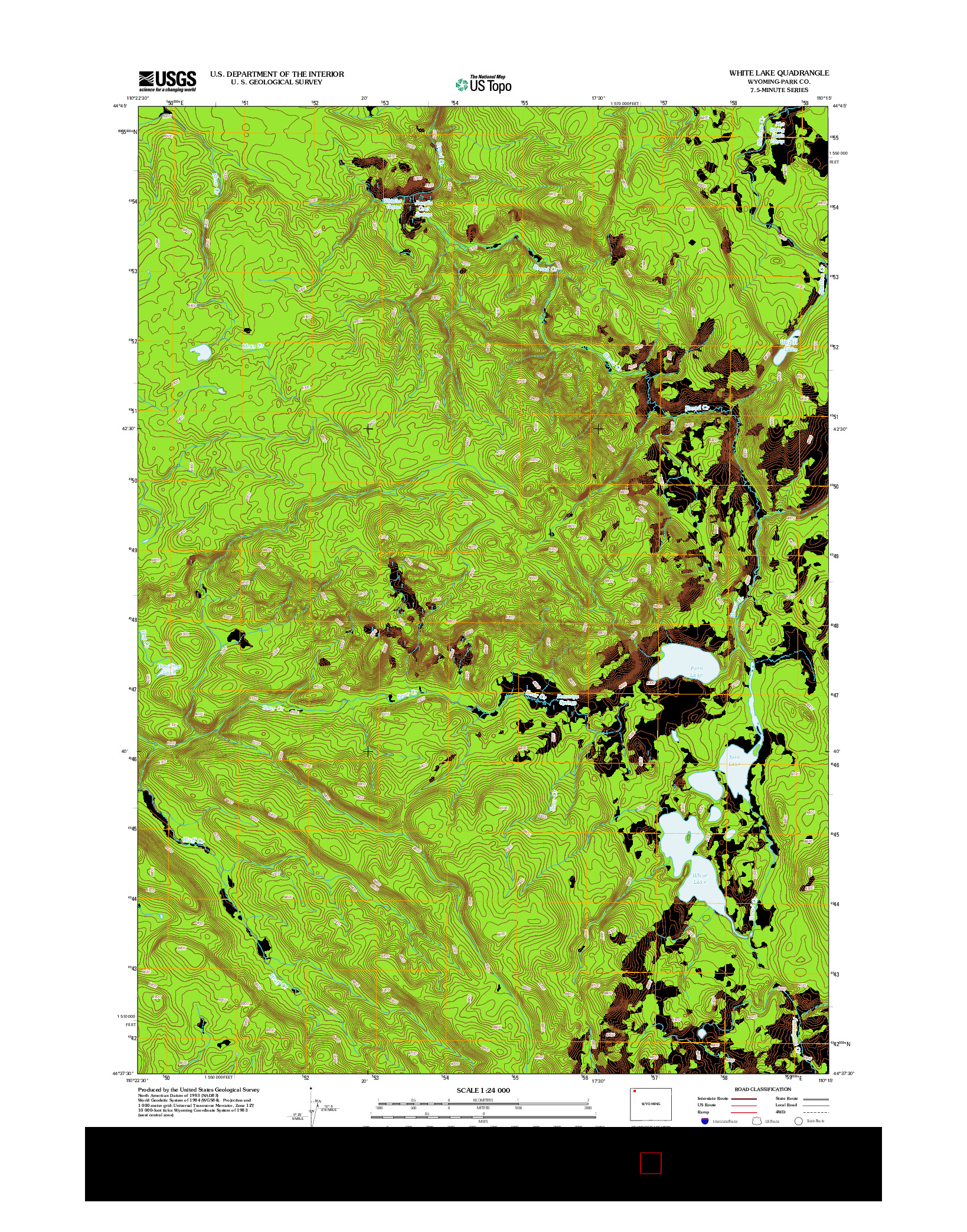 USGS US TOPO 7.5-MINUTE MAP FOR WHITE LAKE, WY 2012