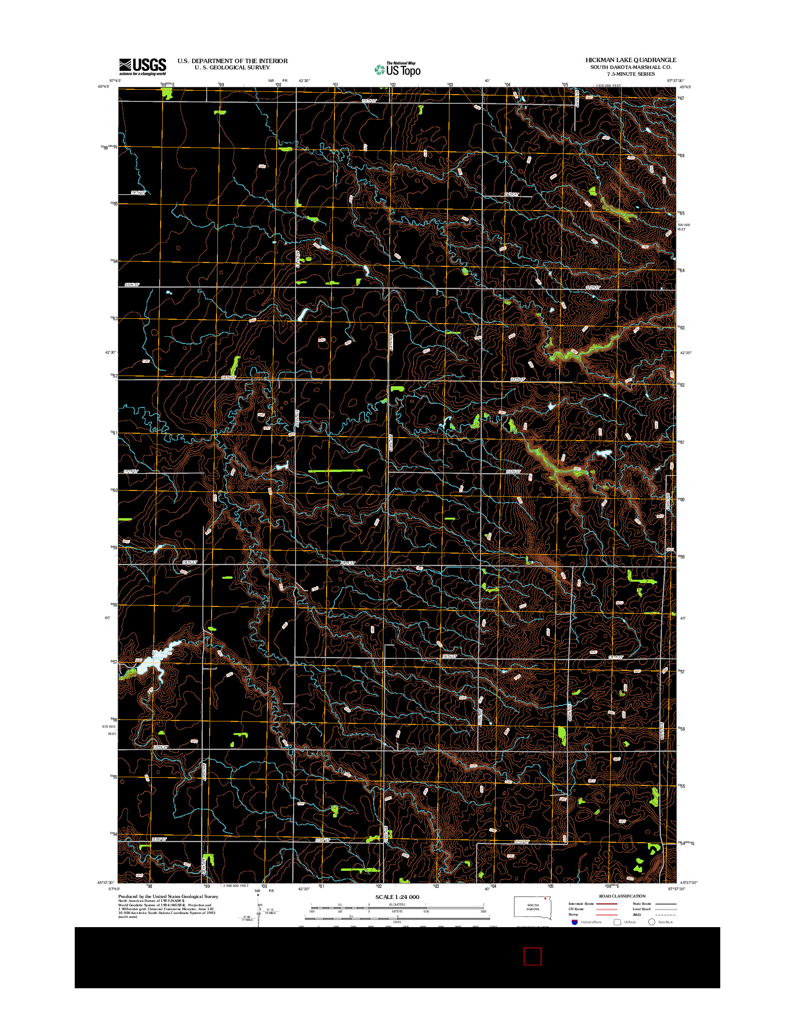 USGS US TOPO 7.5-MINUTE MAP FOR HICKMAN LAKE, SD 2012