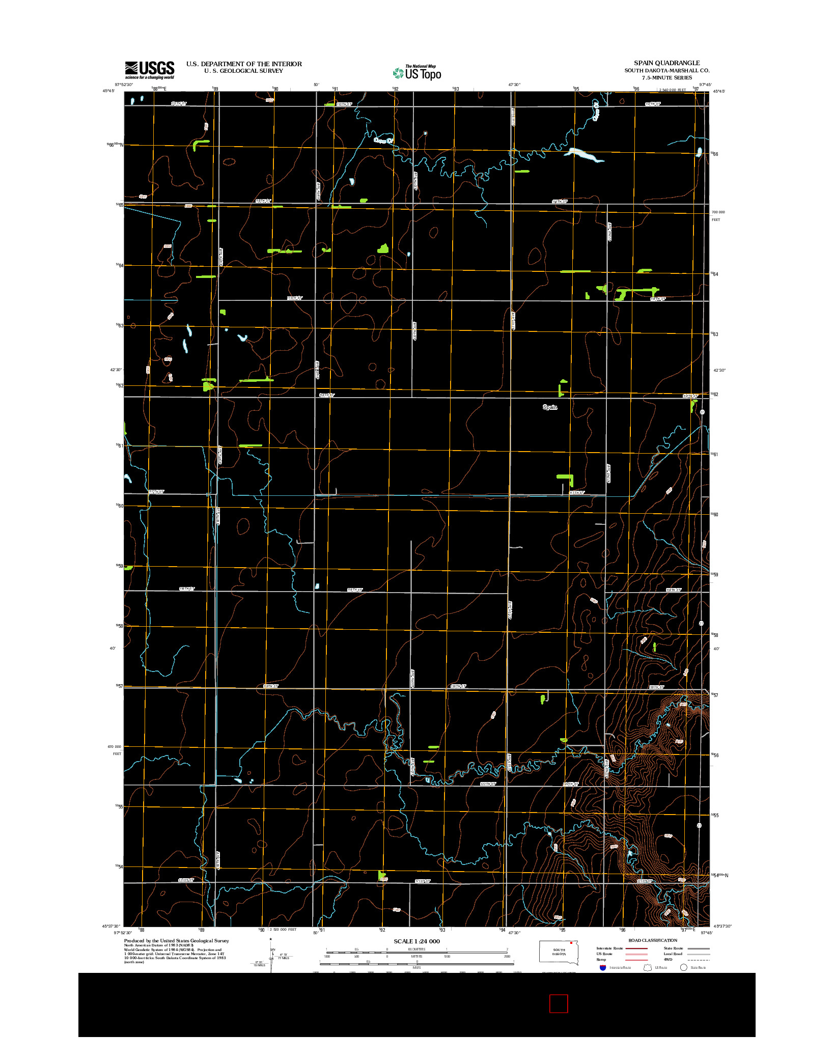 USGS US TOPO 7.5-MINUTE MAP FOR SPAIN, SD 2012