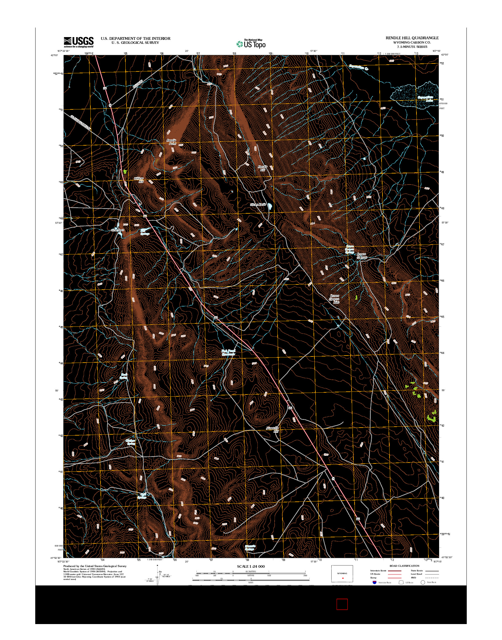 USGS US TOPO 7.5-MINUTE MAP FOR RENDLE HILL, WY 2012