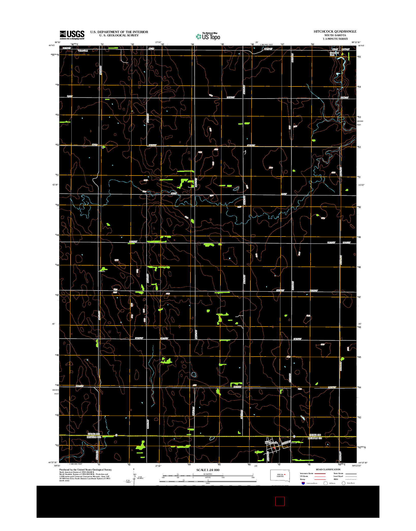 USGS US TOPO 7.5-MINUTE MAP FOR HITCHCOCK, SD 2012