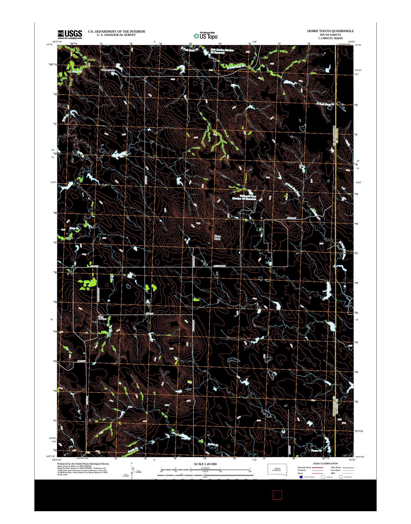 USGS US TOPO 7.5-MINUTE MAP FOR HORSE TOOTH, SD 2012