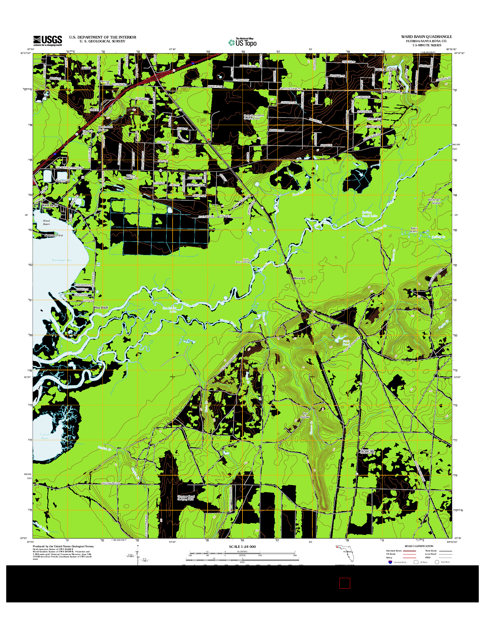 USGS US TOPO 7.5-MINUTE MAP FOR WARD BASIN, FL 2012