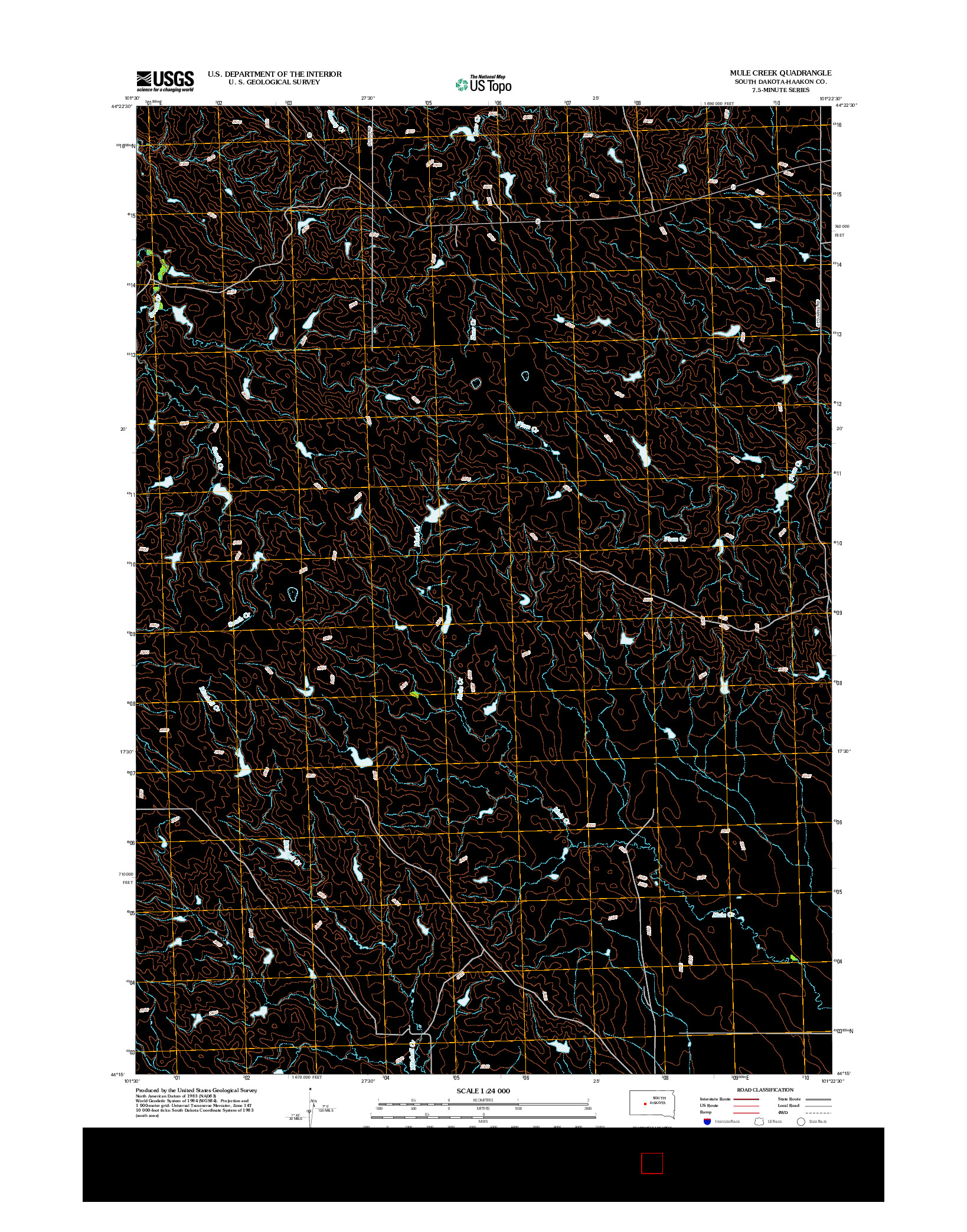 USGS US TOPO 7.5-MINUTE MAP FOR MULE CREEK, SD 2012