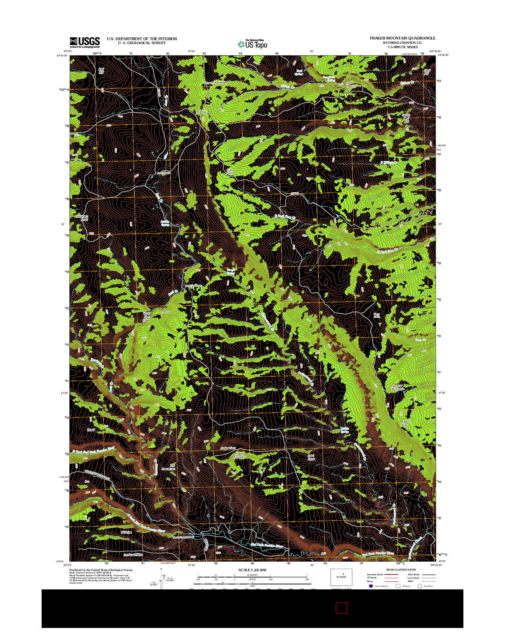 USGS US TOPO 7.5-MINUTE MAP FOR FRAKER MOUNTAIN, WY 2012