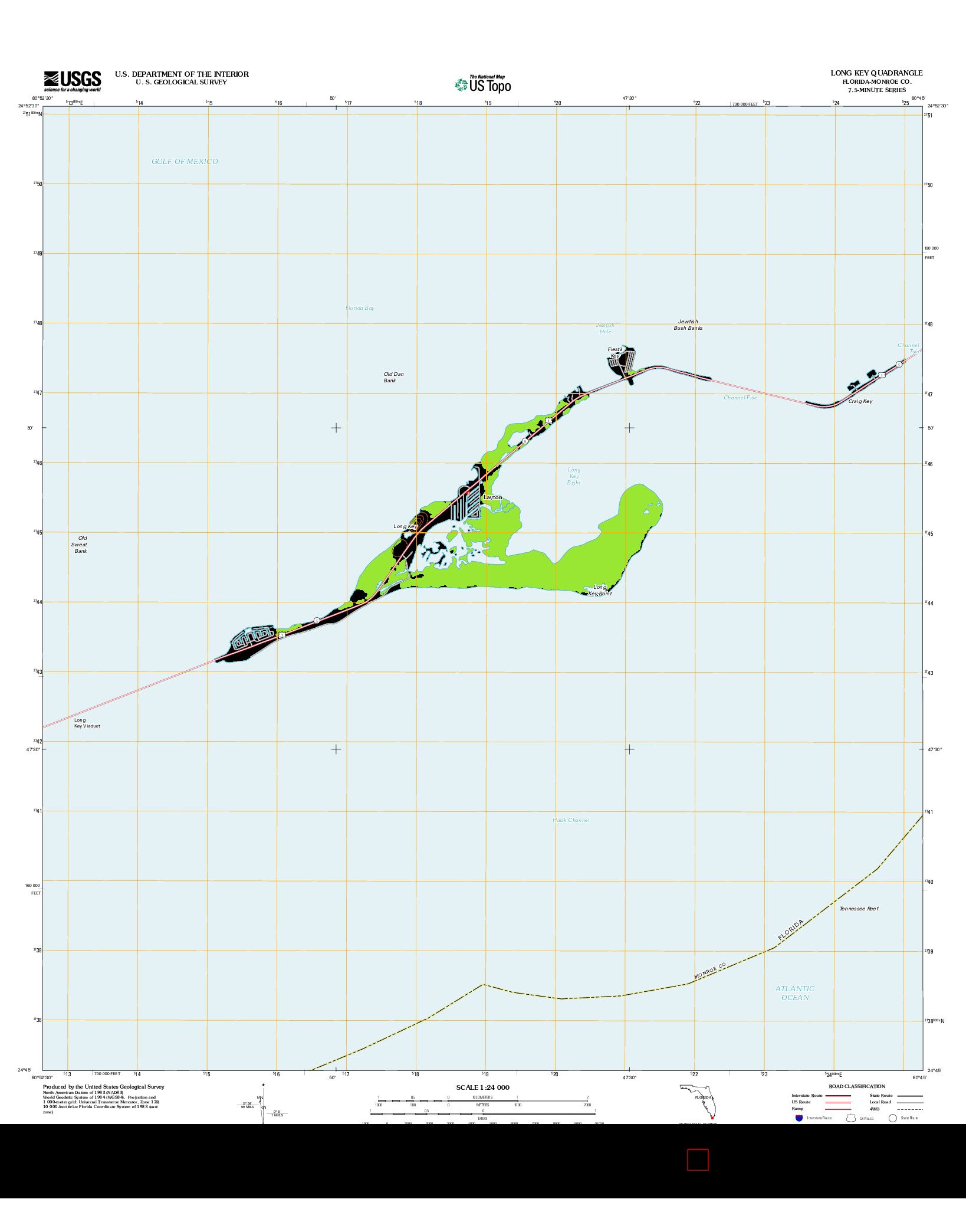 USGS US TOPO 7.5-MINUTE MAP FOR LONG KEY, FL 2012