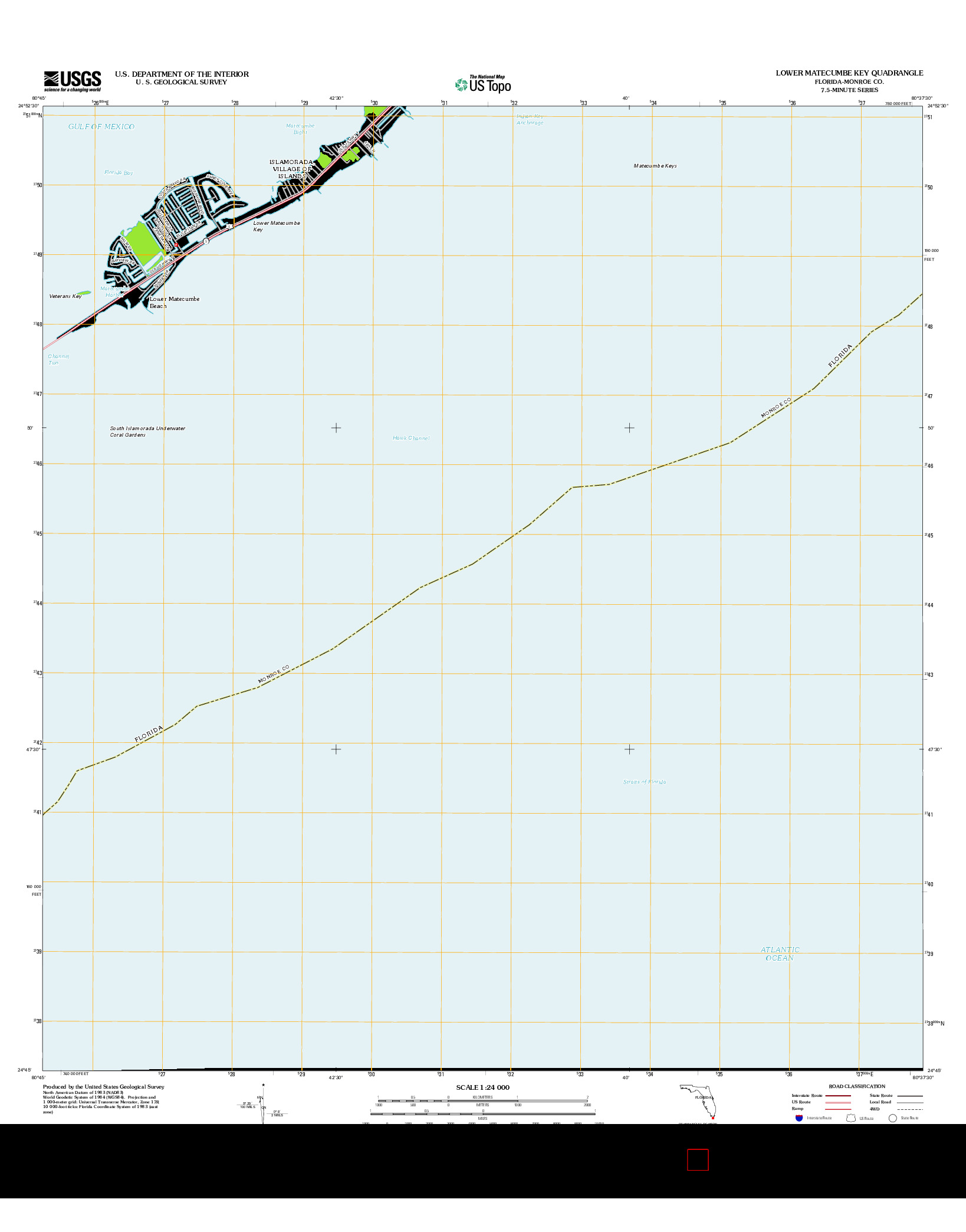 USGS US TOPO 7.5-MINUTE MAP FOR LOWER MATECUMBE KEY, FL 2012