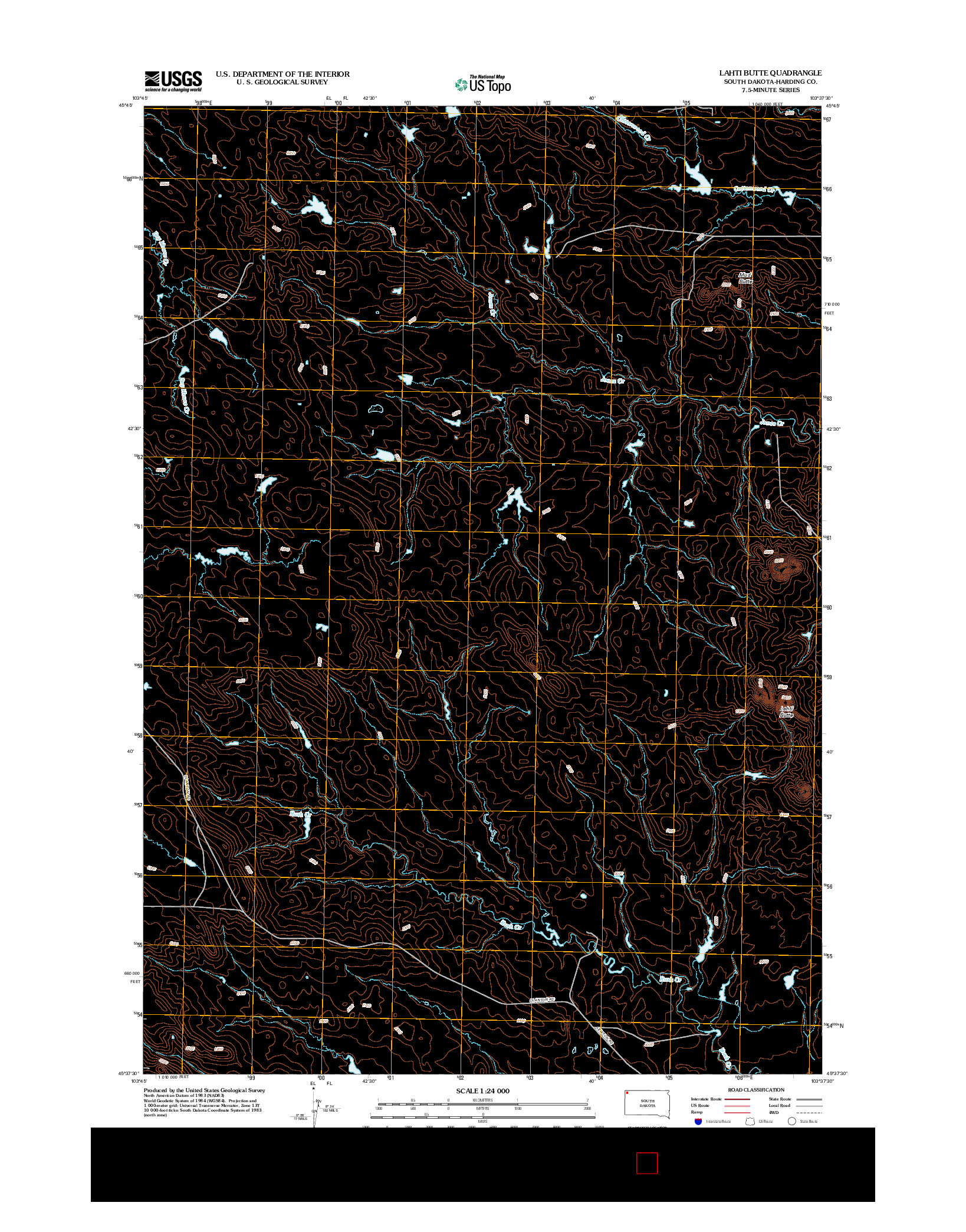 USGS US TOPO 7.5-MINUTE MAP FOR LAHTI BUTTE, SD 2012