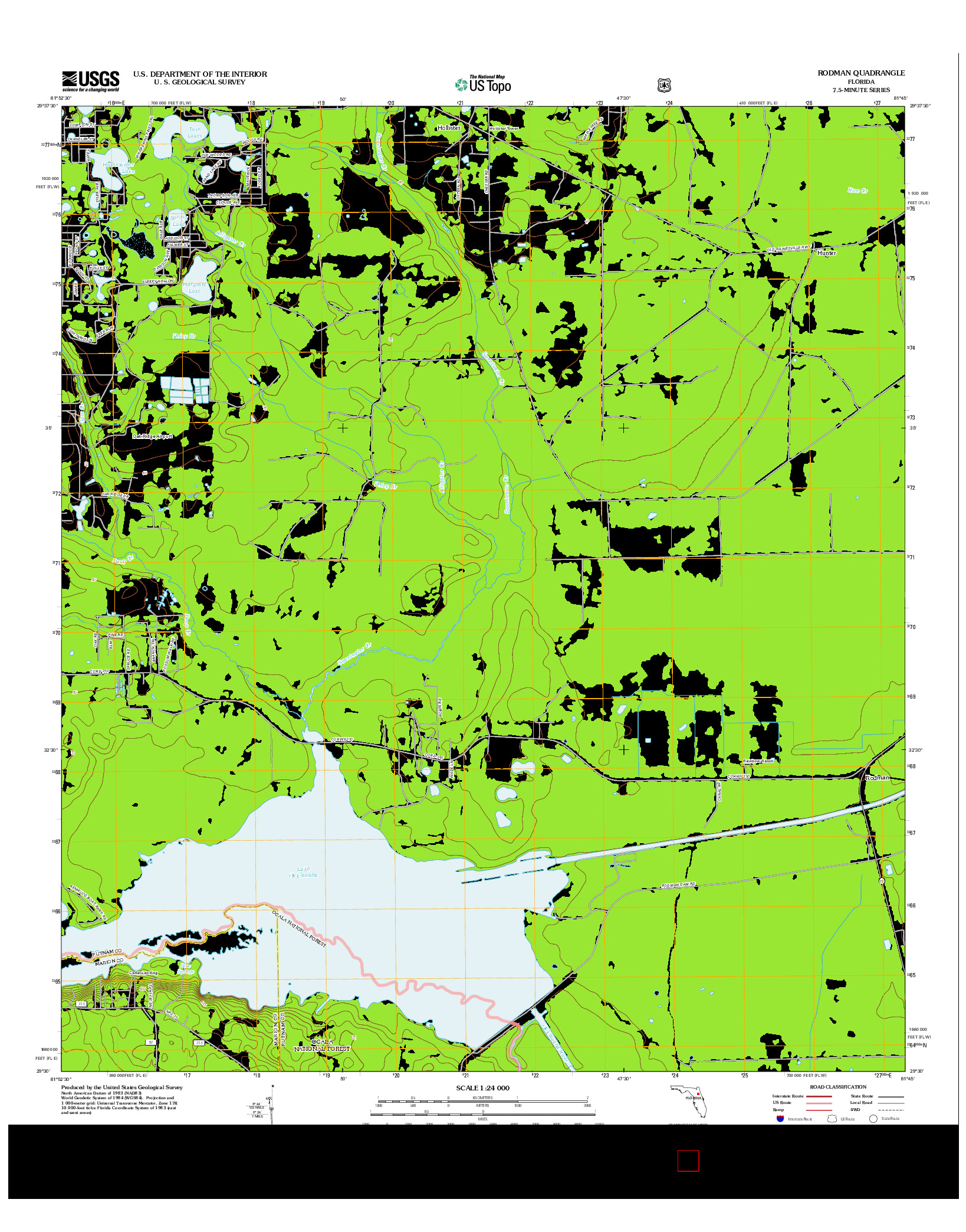 USGS US TOPO 7.5-MINUTE MAP FOR RODMAN, FL 2012