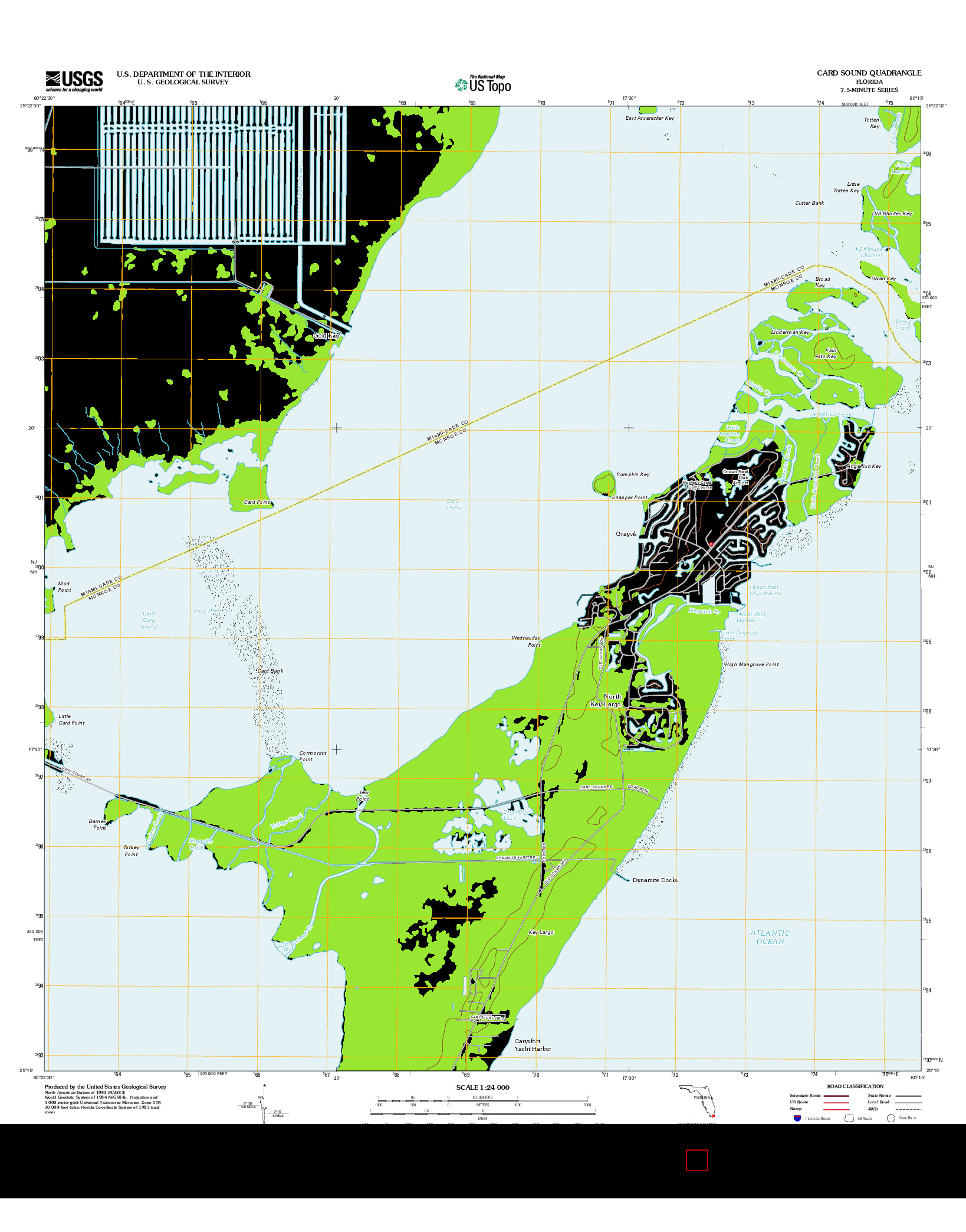 USGS US TOPO 7.5-MINUTE MAP FOR CARD SOUND, FL 2012