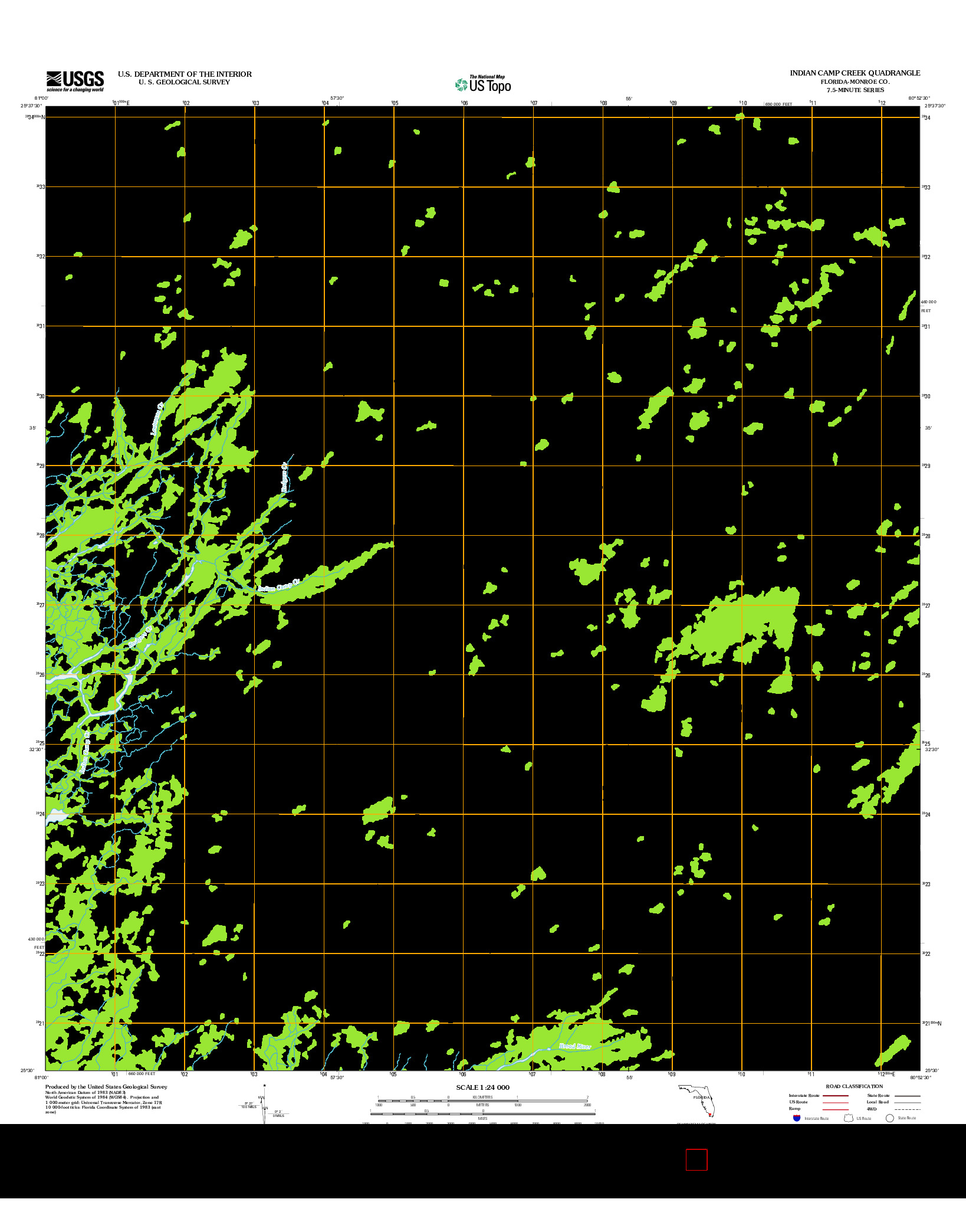 USGS US TOPO 7.5-MINUTE MAP FOR INDIAN CAMP CREEK, FL 2012