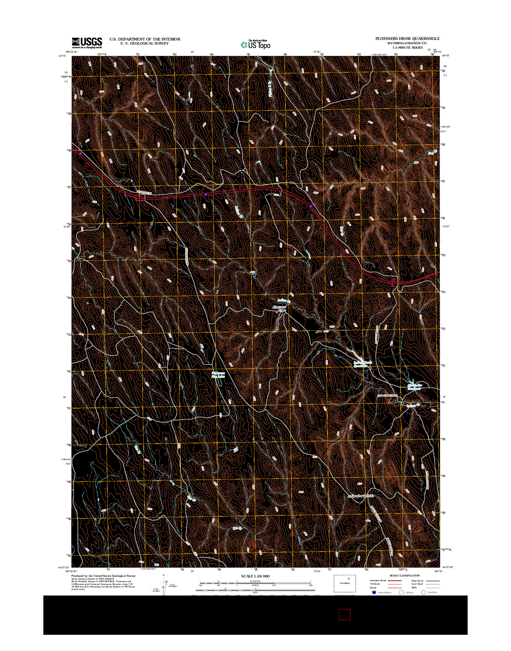 USGS US TOPO 7.5-MINUTE MAP FOR PLOESSERS DRAW, WY 2012