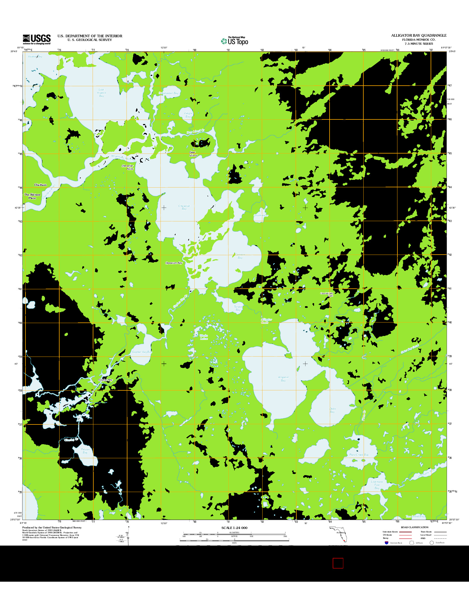 USGS US TOPO 7.5-MINUTE MAP FOR ALLIGATOR BAY, FL 2012