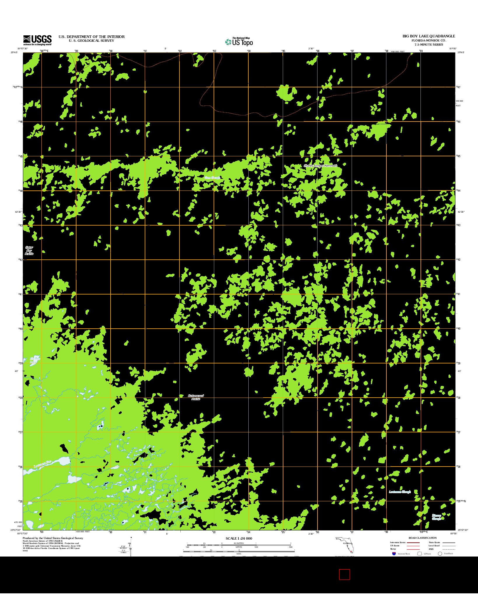 USGS US TOPO 7.5-MINUTE MAP FOR BIG BOY LAKE, FL 2012