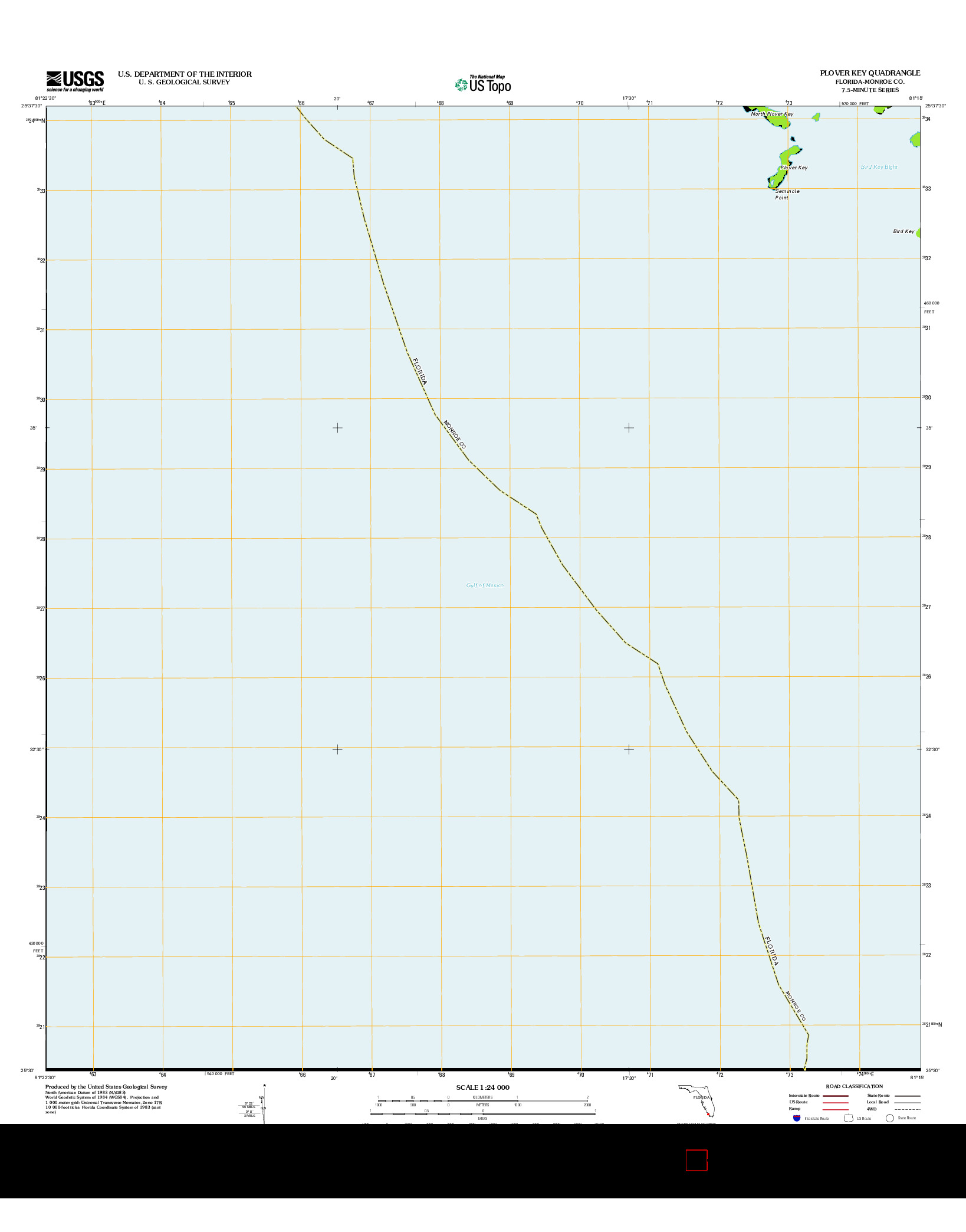 USGS US TOPO 7.5-MINUTE MAP FOR PLOVER KEY, FL 2012