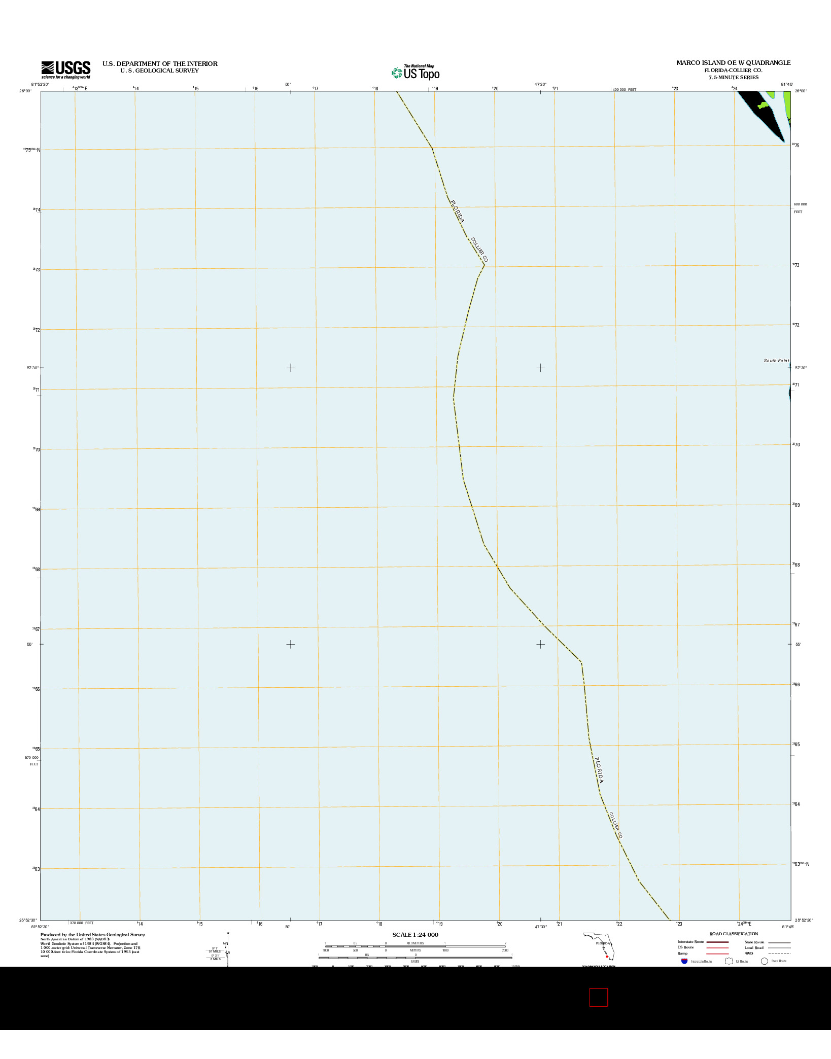 USGS US TOPO 7.5-MINUTE MAP FOR MARCO ISLAND OE W, FL 2012