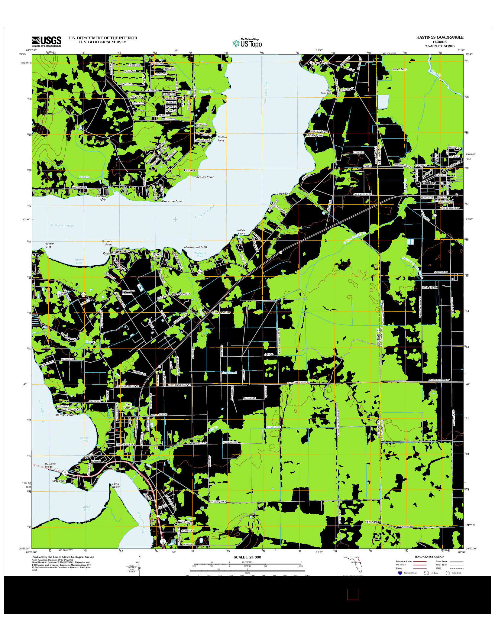 USGS US TOPO 7.5-MINUTE MAP FOR HASTINGS, FL 2012