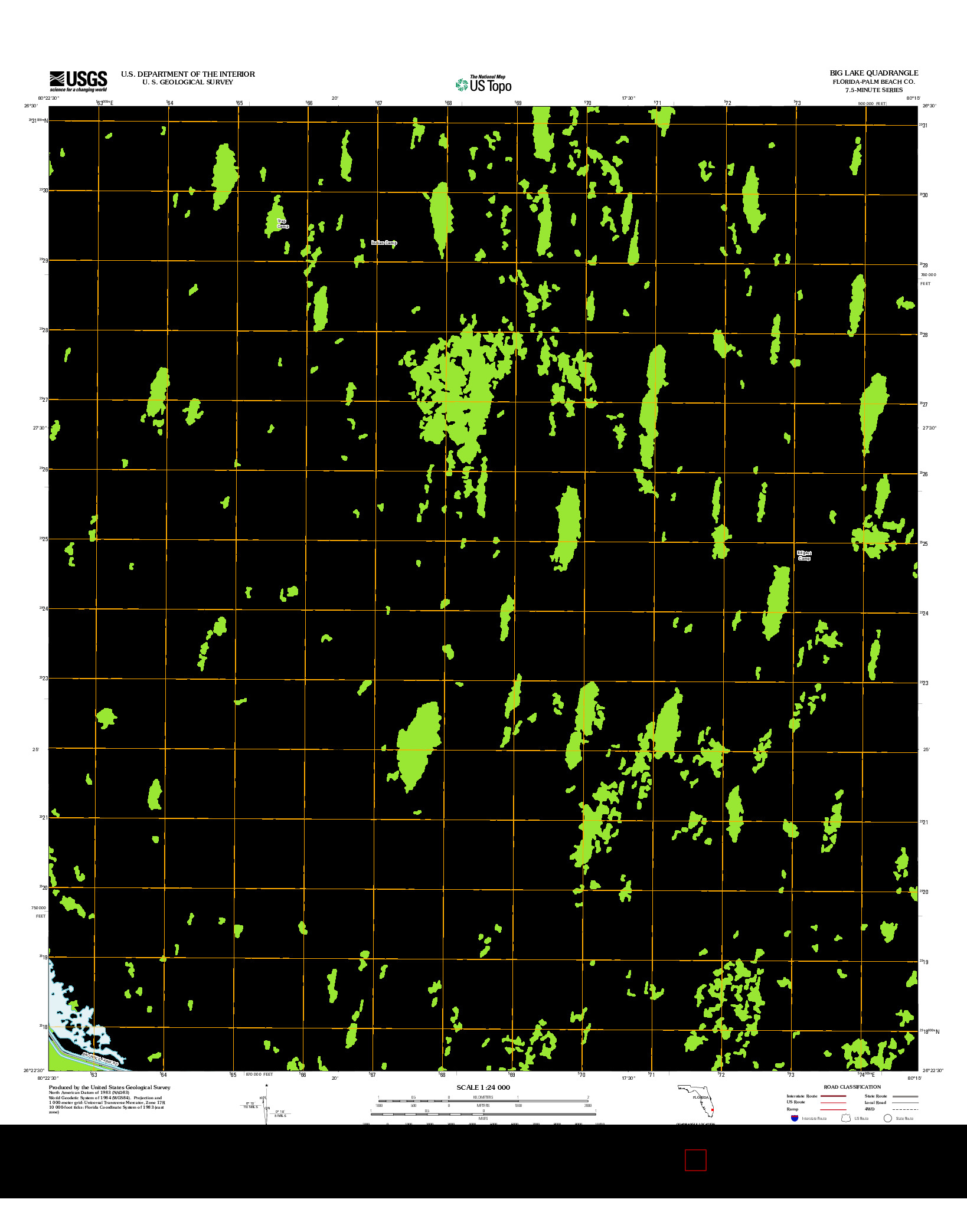 USGS US TOPO 7.5-MINUTE MAP FOR BIG LAKE, FL 2012