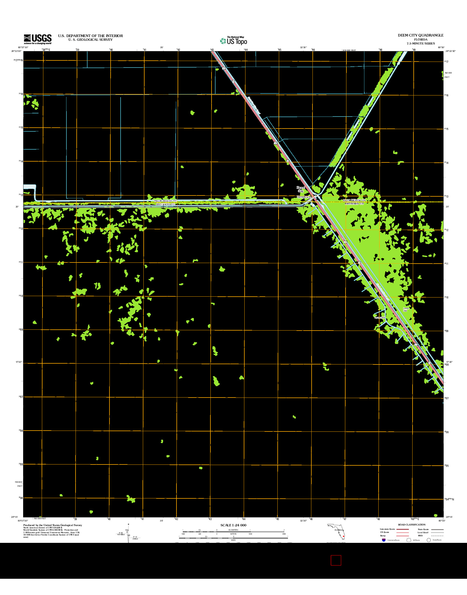 USGS US TOPO 7.5-MINUTE MAP FOR DEEM CITY, FL 2012