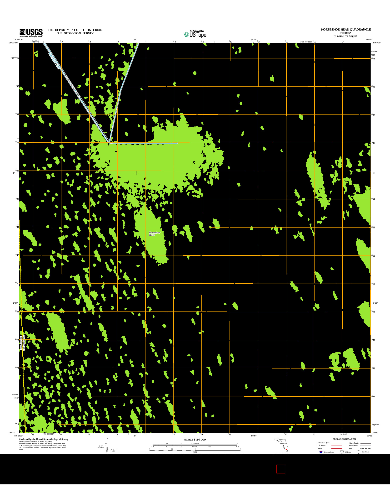 USGS US TOPO 7.5-MINUTE MAP FOR HORSESHOE HEAD, FL 2012