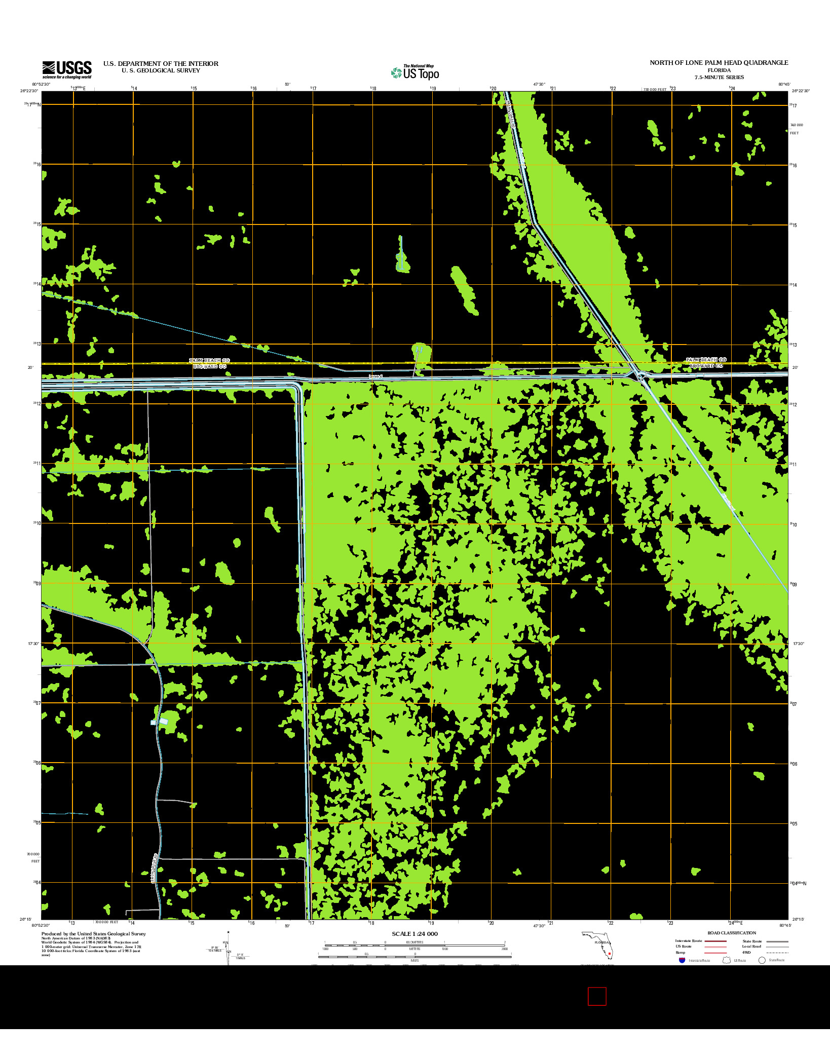 USGS US TOPO 7.5-MINUTE MAP FOR NORTH OF LONE PALM HEAD, FL 2012