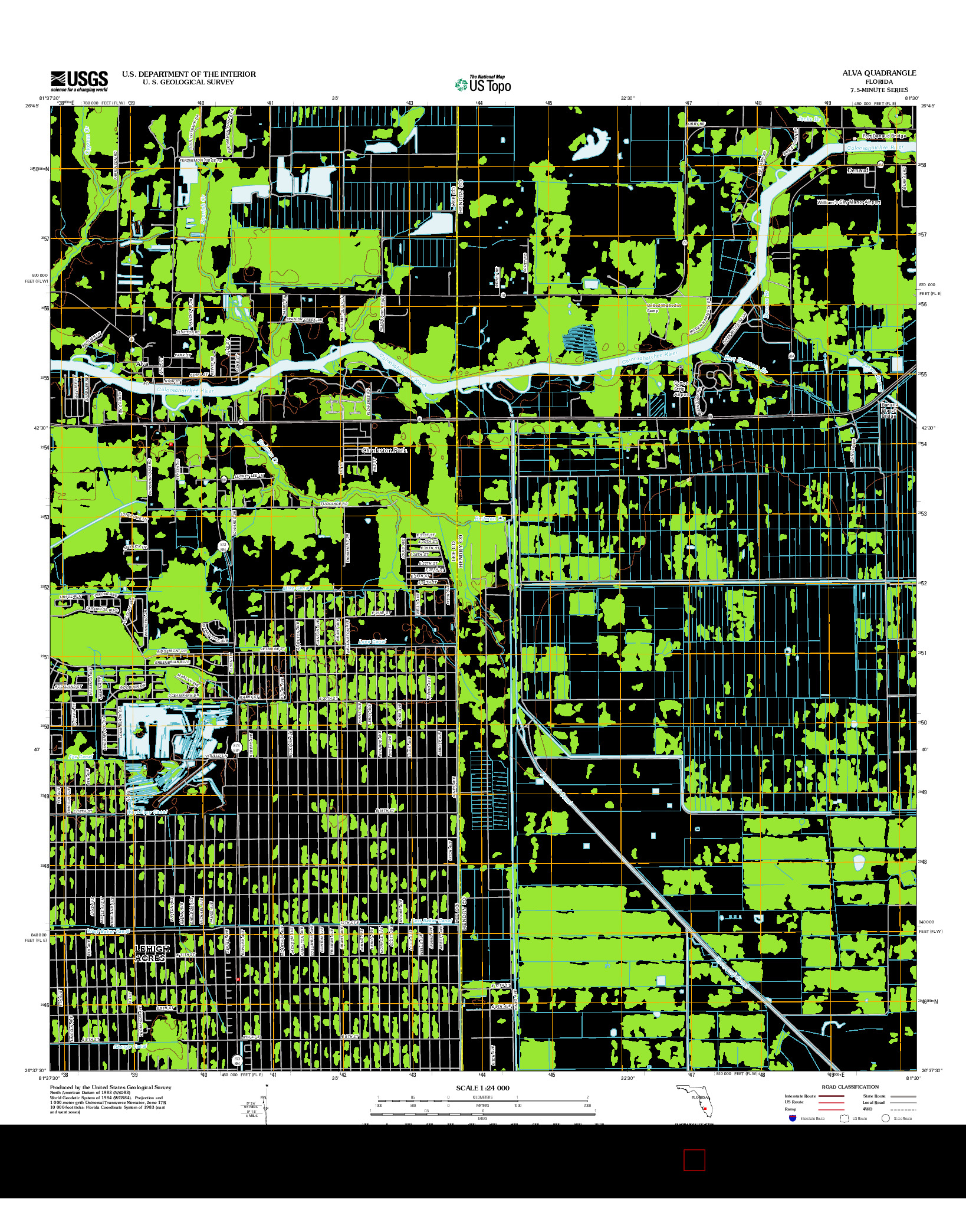 USGS US TOPO 7.5-MINUTE MAP FOR ALVA, FL 2012