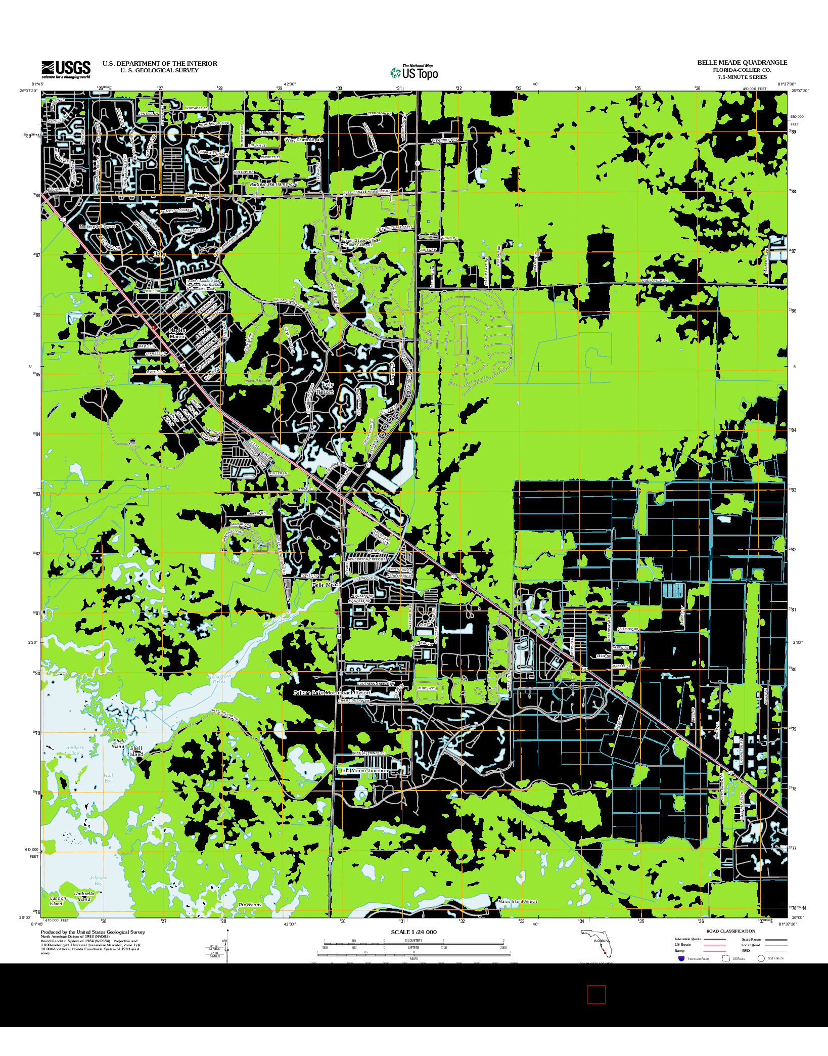 USGS US TOPO 7.5-MINUTE MAP FOR BELLE MEADE, FL 2012