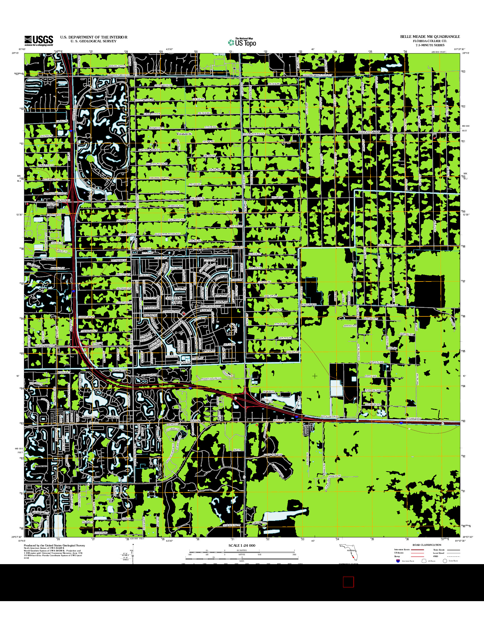 USGS US TOPO 7.5-MINUTE MAP FOR BELLE MEADE NW, FL 2012