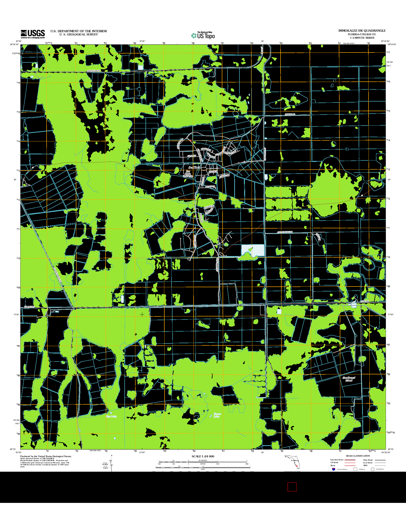 USGS US TOPO 7.5-MINUTE MAP FOR IMMOKALEE SW, FL 2012