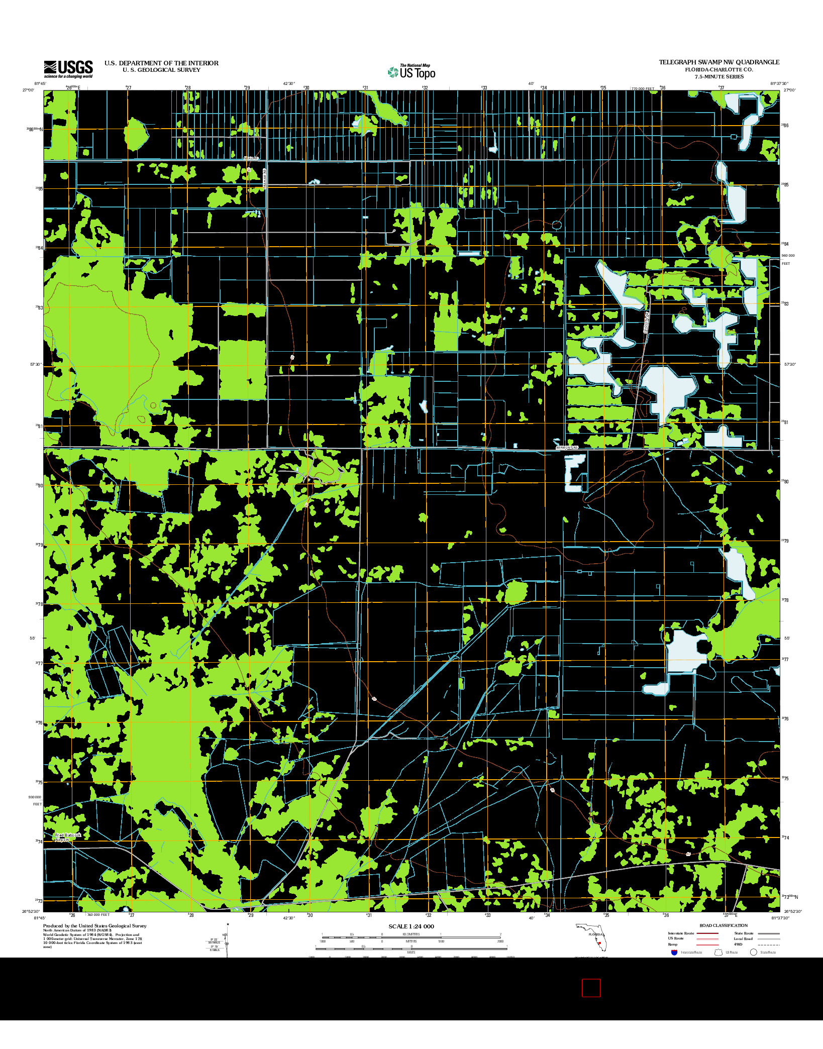 USGS US TOPO 7.5-MINUTE MAP FOR TELEGRAPH SWAMP NW, FL 2012