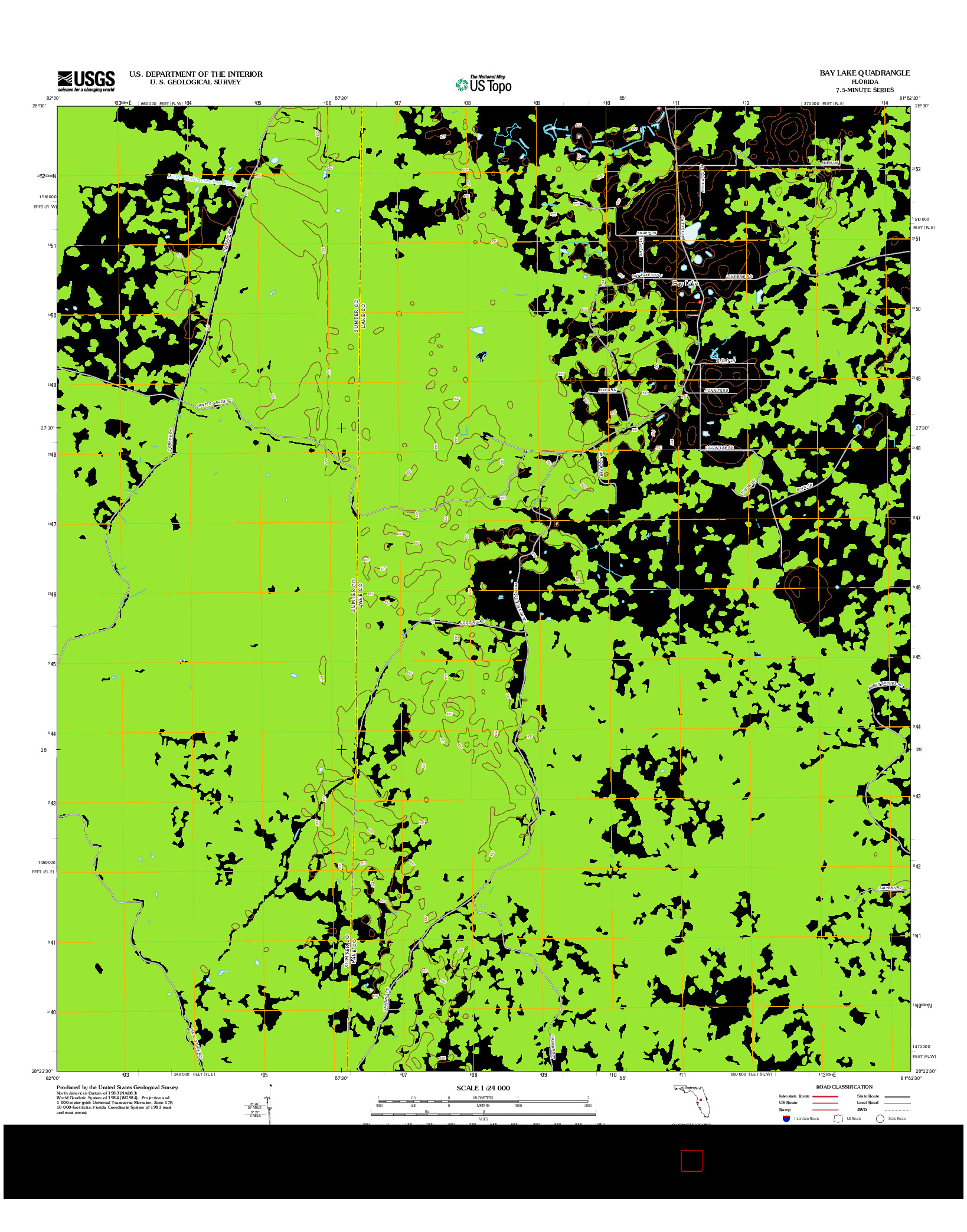 USGS US TOPO 7.5-MINUTE MAP FOR BAY LAKE, FL 2012