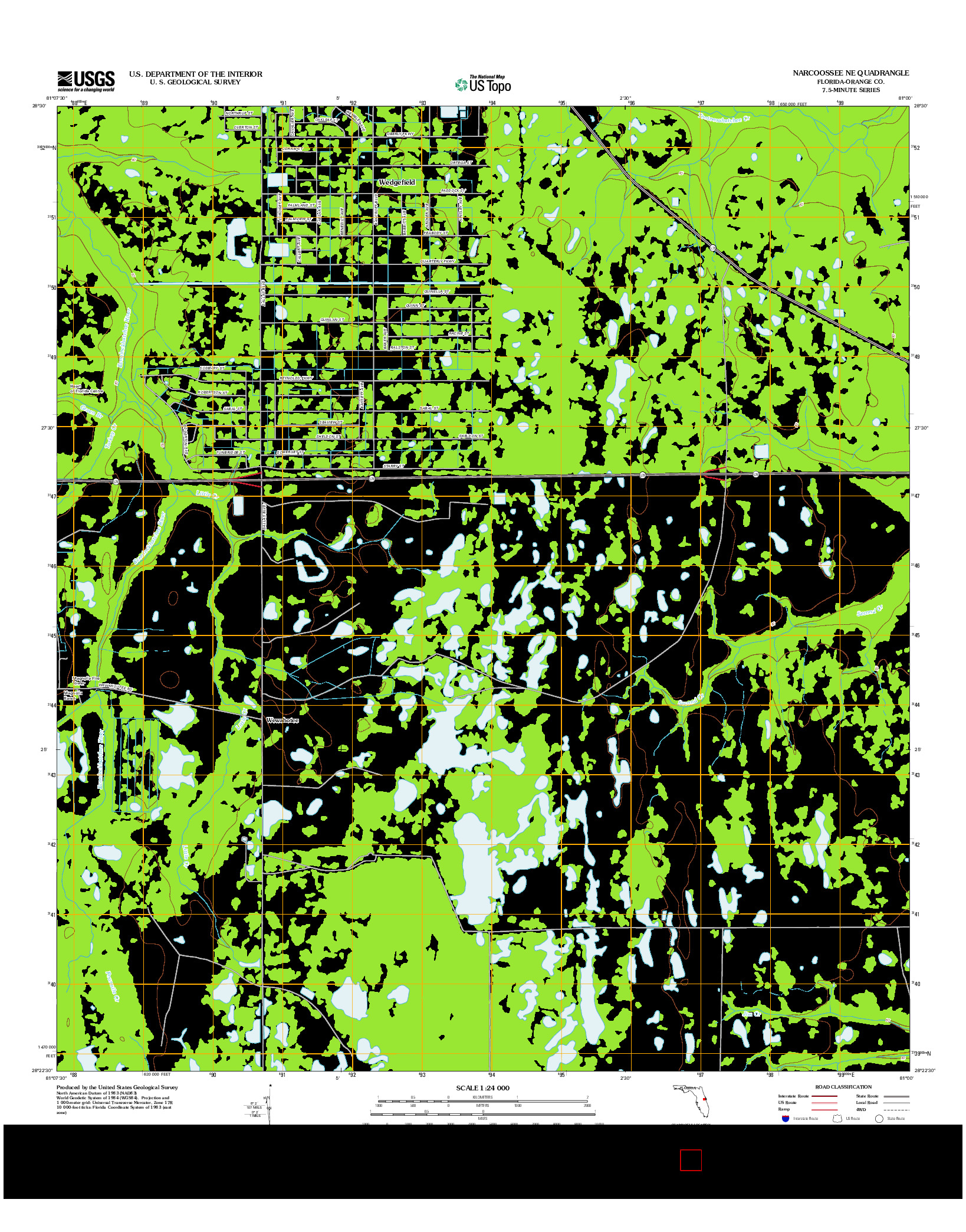 USGS US TOPO 7.5-MINUTE MAP FOR NARCOOSSEE NE, FL 2012