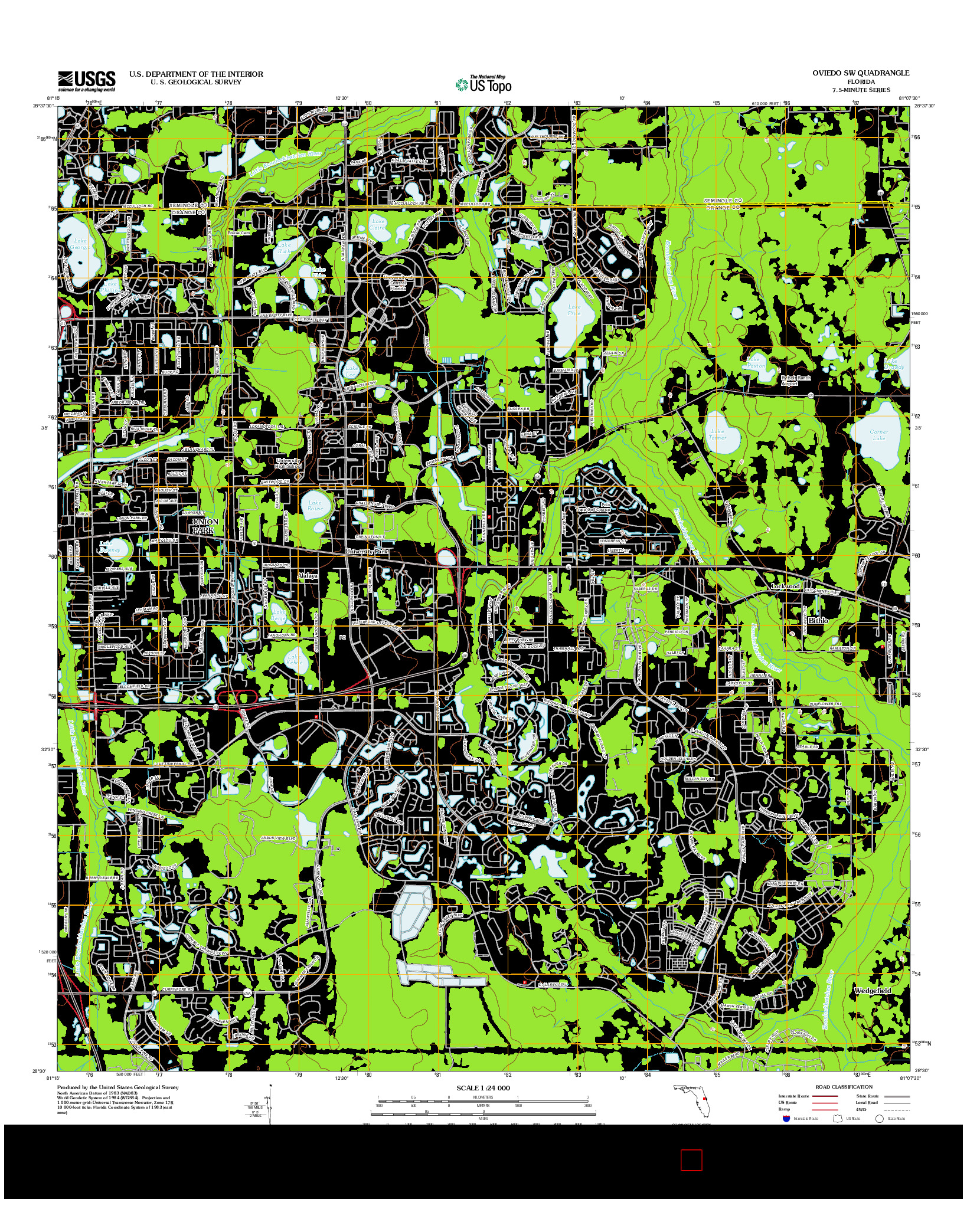 USGS US TOPO 7.5-MINUTE MAP FOR OVIEDO SW, FL 2012