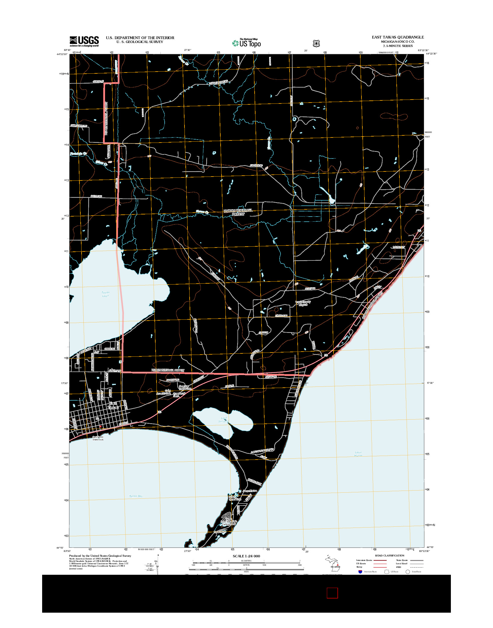 USGS US TOPO 7.5-MINUTE MAP FOR EAST TAWAS, MI 2012