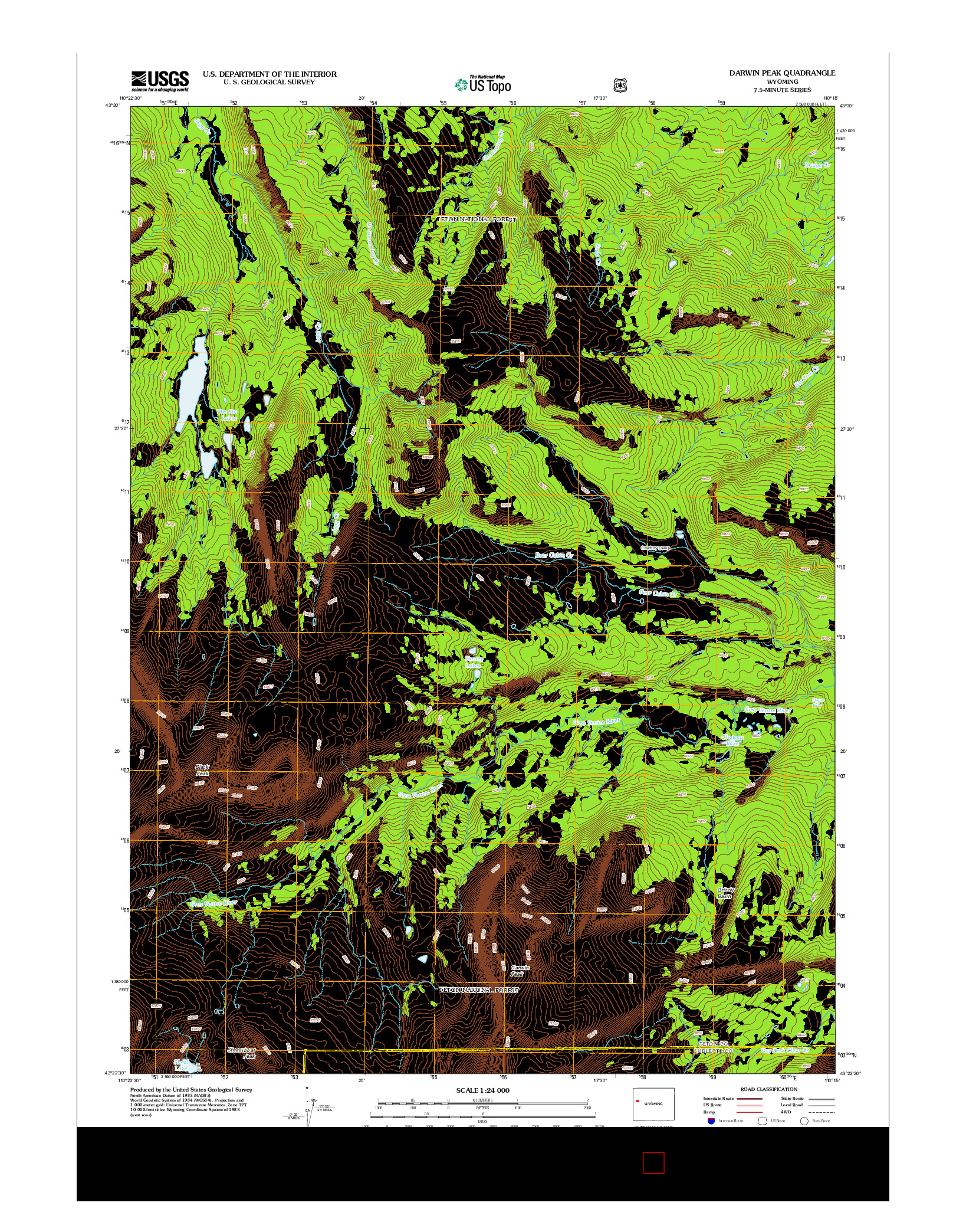 USGS US TOPO 7.5-MINUTE MAP FOR DARWIN PEAK, WY 2012