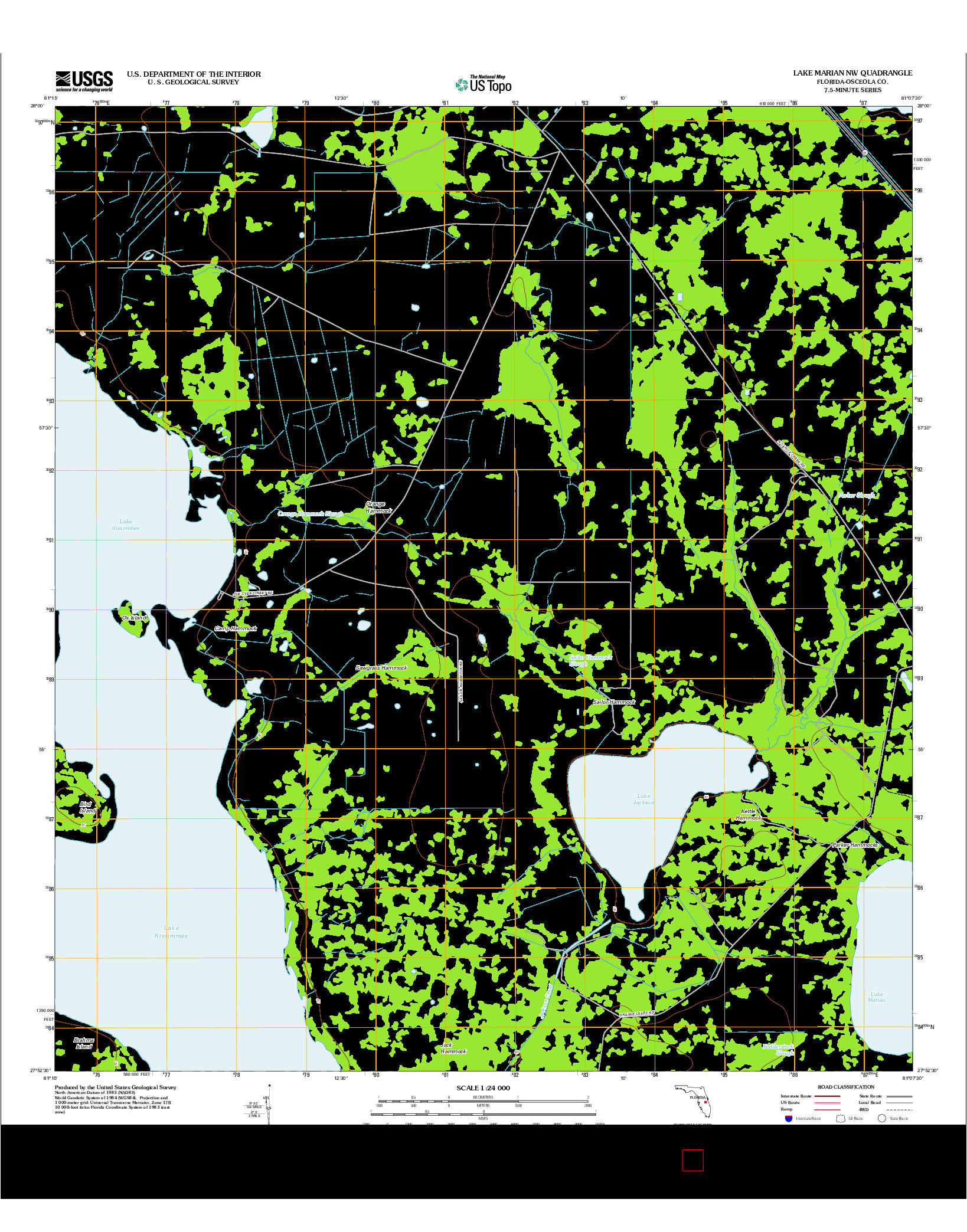 USGS US TOPO 7.5-MINUTE MAP FOR LAKE MARIAN NW, FL 2012