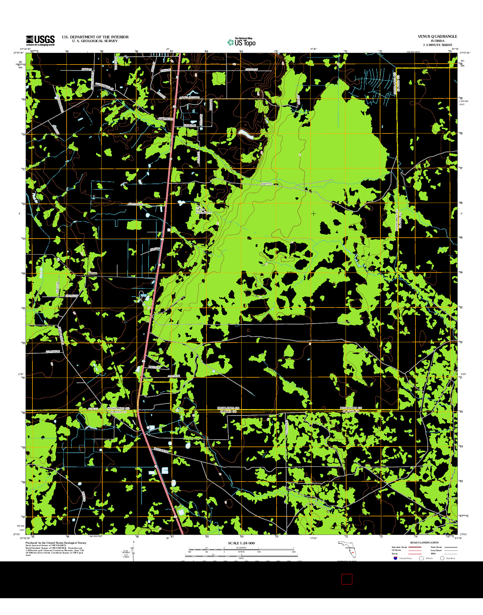 USGS US TOPO 7.5-MINUTE MAP FOR VENUS, FL 2012