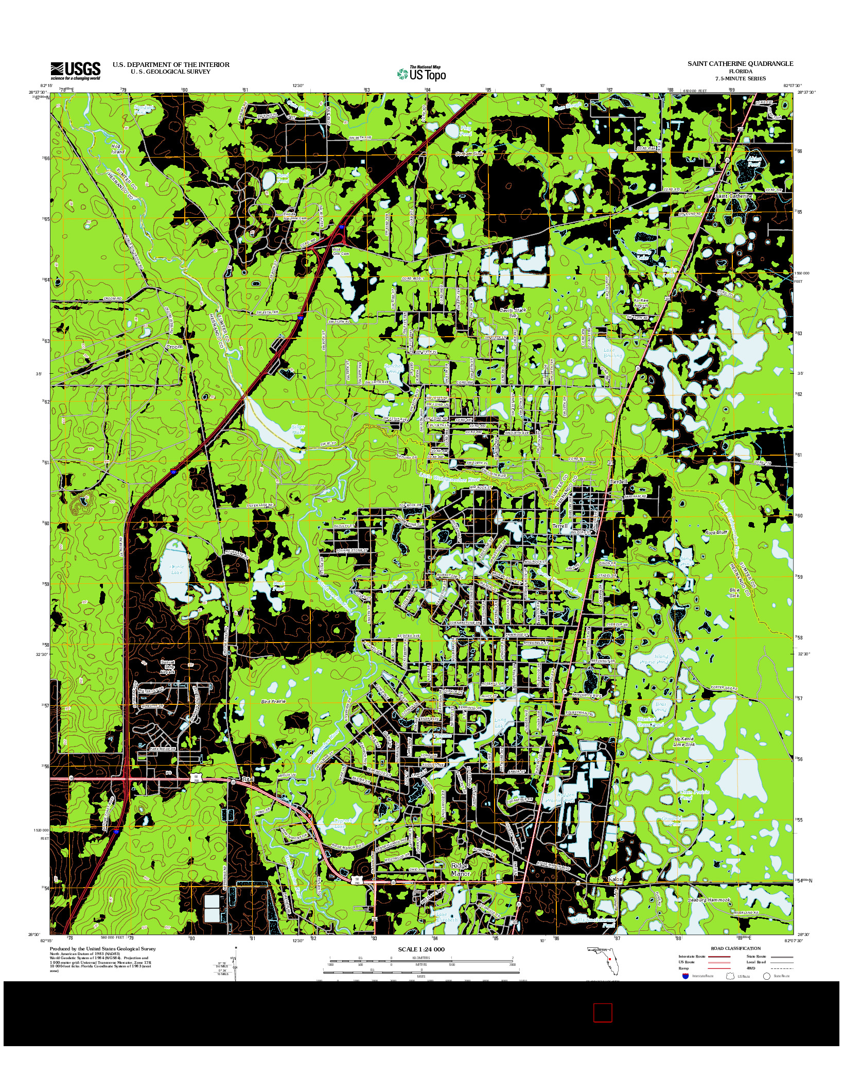 USGS US TOPO 7.5-MINUTE MAP FOR SAINT CATHERINE, FL 2012