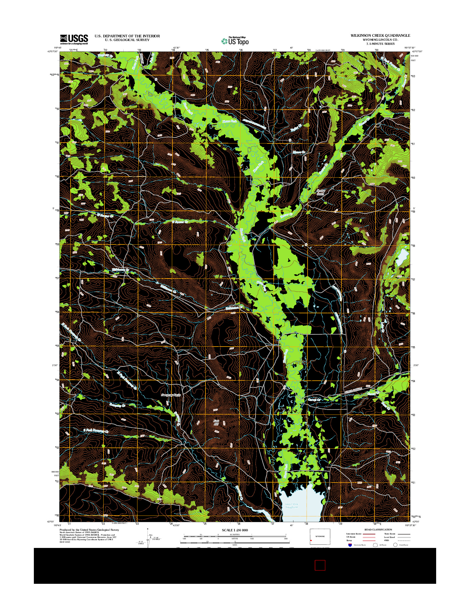 USGS US TOPO 7.5-MINUTE MAP FOR WILKINSON CREEK, WY 2012