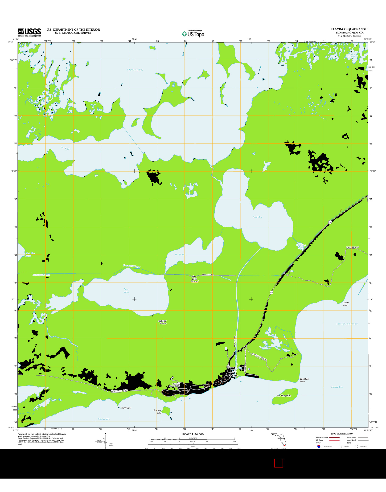 USGS US TOPO 7.5-MINUTE MAP FOR FLAMINGO, FL 2012