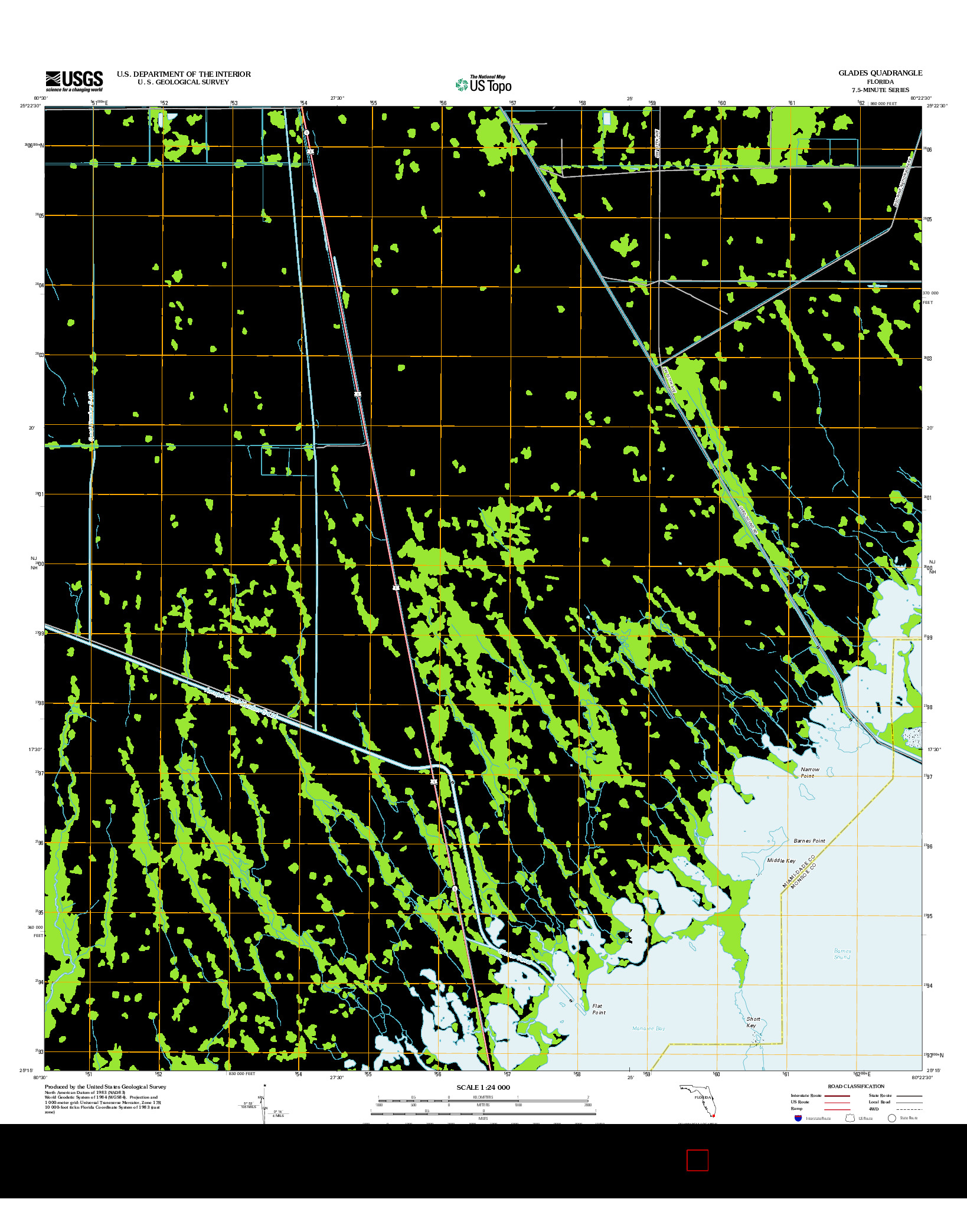 USGS US TOPO 7.5-MINUTE MAP FOR GLADES, FL 2012
