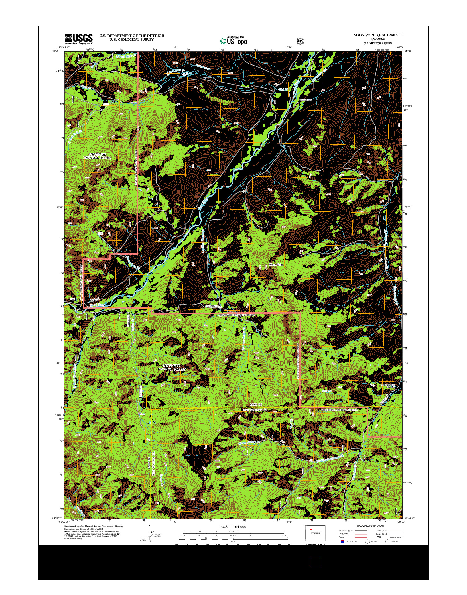 USGS US TOPO 7.5-MINUTE MAP FOR NOON POINT, WY 2012