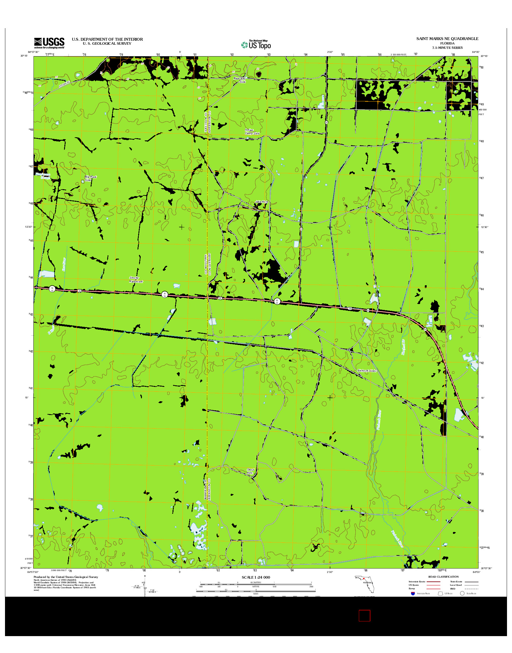 USGS US TOPO 7.5-MINUTE MAP FOR SAINT MARKS NE, FL 2012