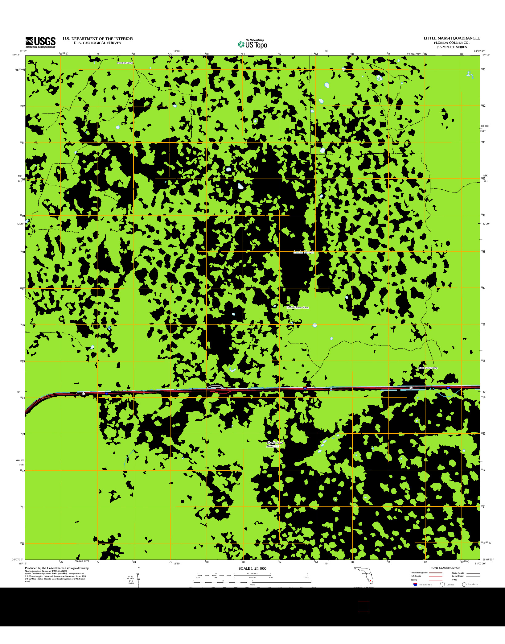 USGS US TOPO 7.5-MINUTE MAP FOR LITTLE MARSH, FL 2012